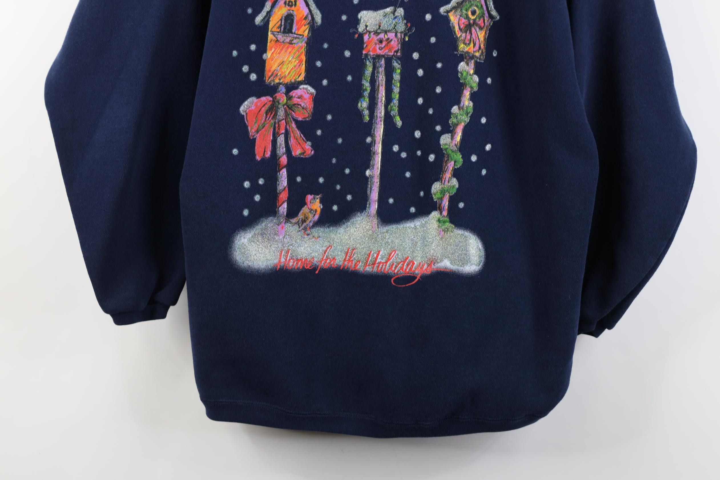 Vintage Vintage 90s Christmas Holidays Nature Bird Sweatshirt USA Size L / US 10 / IT 46 - 3 Thumbnail