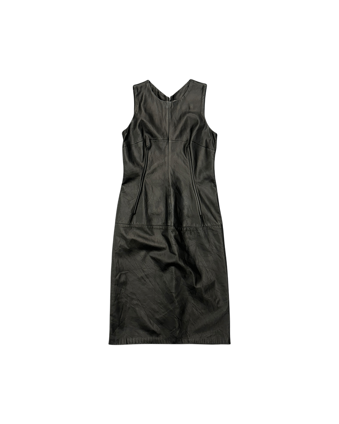Dolce & Gabbana Dolce & Gabbana Line Detail Leather Sleeveless Dress Size M / US 6-8 / IT 42-44 - 1 Thumbnail
