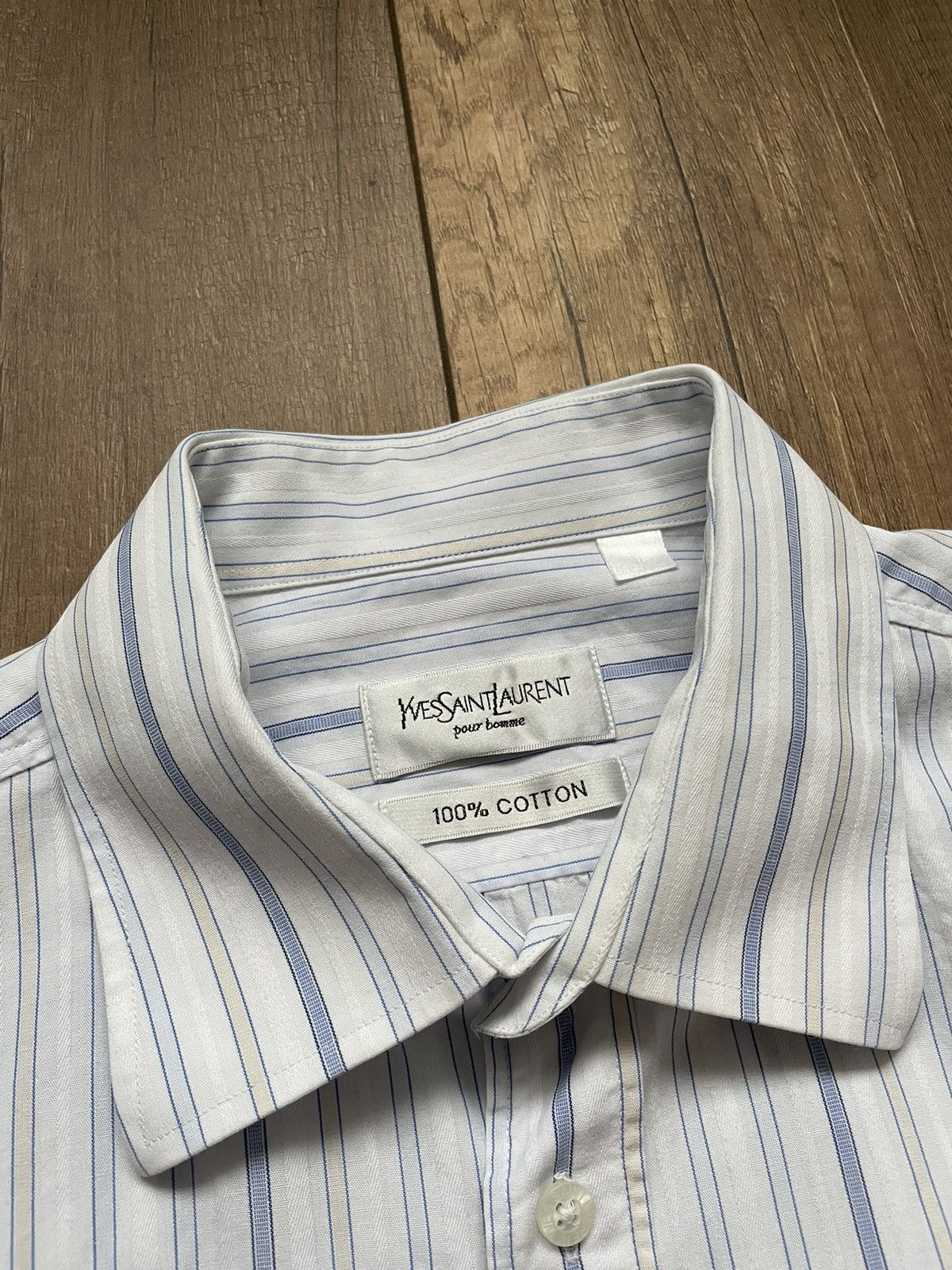 Yves Saint Laurent YSL Yves Saint Laurent Shirt Long Sleeve Logo Size US XL / EU 56 / 4 - 5 Thumbnail
