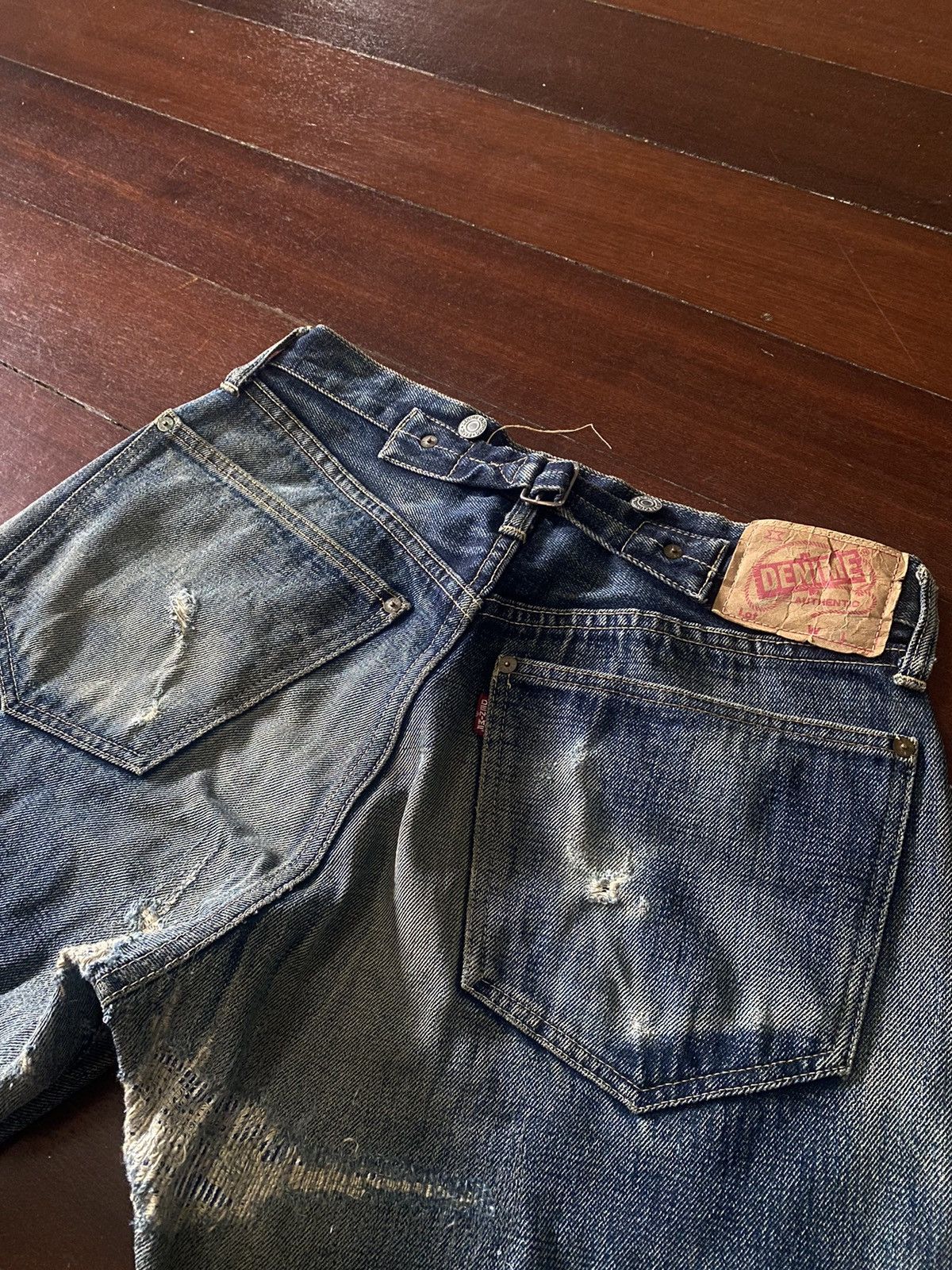 Vintage DENIME JAPAN Vintage Honeycomb Rusty distressed rework B1 Size US 31 - 14 Thumbnail