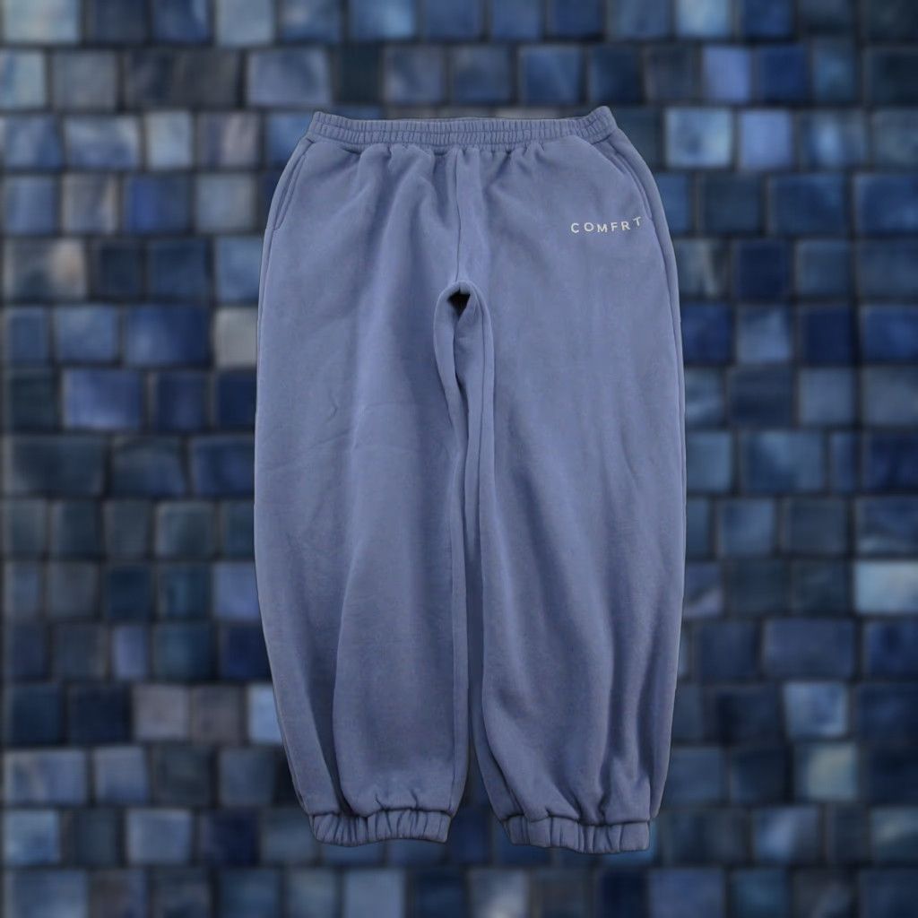 Vintage Comfrt Sweatpants Unisex Adults 3XL Blue Elastic Waist Pockets Tapered Leg Size 40" / US 18 - 1 Thumbnail
