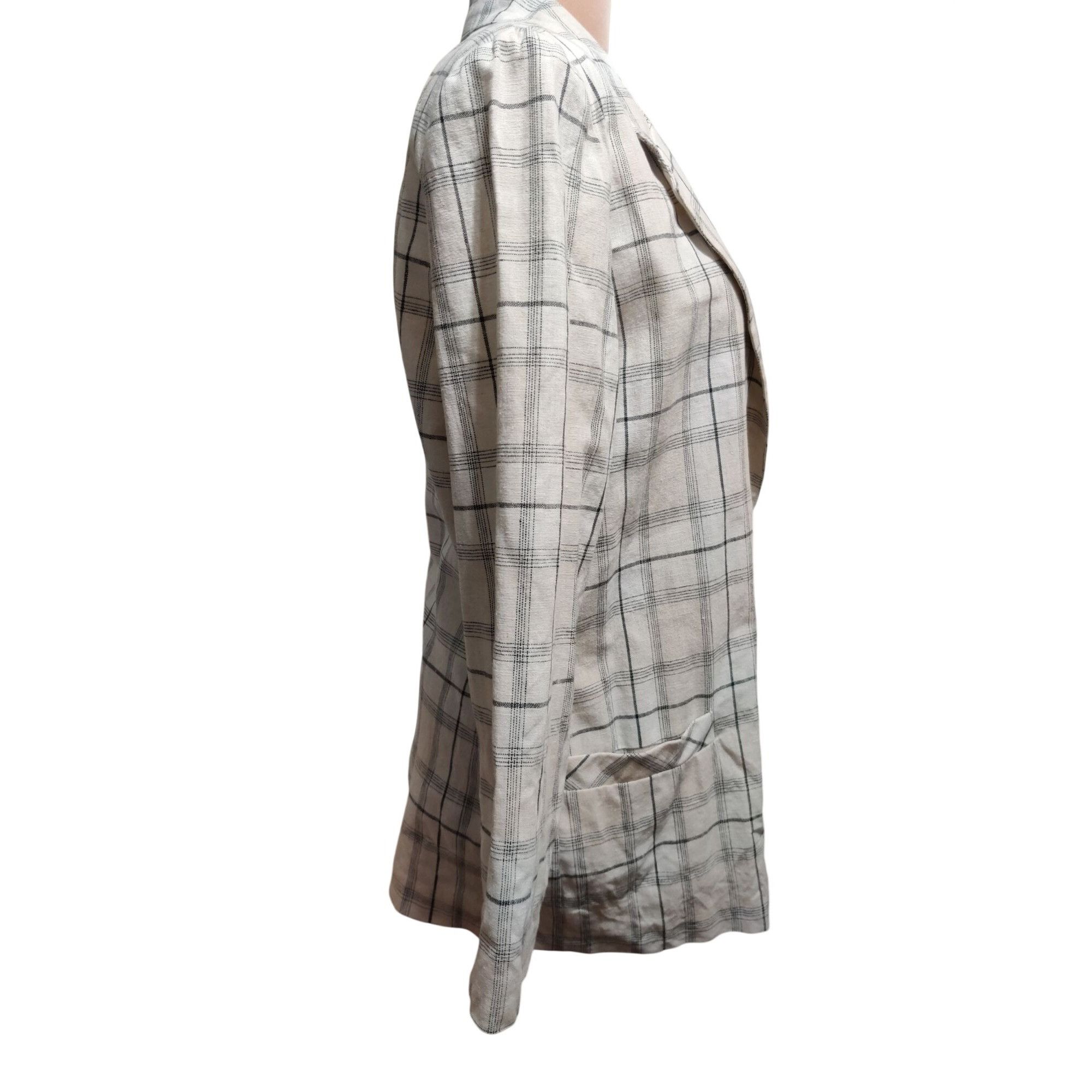 Vintage Vintage Plaid Blazer Size 14 Linen Cotton USA Union Made Jac Size XL / US 12-14 / IT 48-50 - 4 Thumbnail