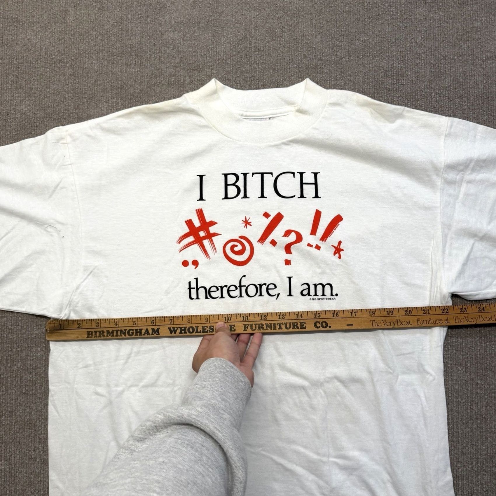 Vintage I Bitch Therefore I Am T Shirt Mens XL Vintage 90s Funny Graphic Quote Tee Size US XL / EU 56 / 4 - 6 Thumbnail