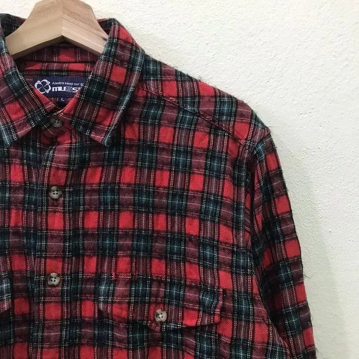 Vintage Japanese Brand Musshu Plaid Tartan Flannel Shirt Size US L / EU 52-54 / 3 - 3 Thumbnail