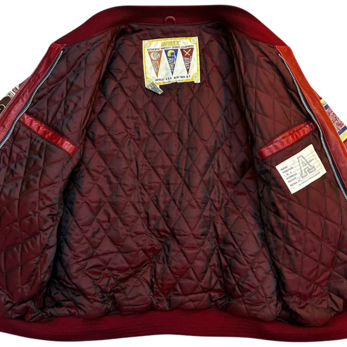 Avirex 90s Avirex Leather Varsity Bomber Jacket Mens XL Red Vintage Size US XL / EU 56 / 4 - 11 Thumbnail