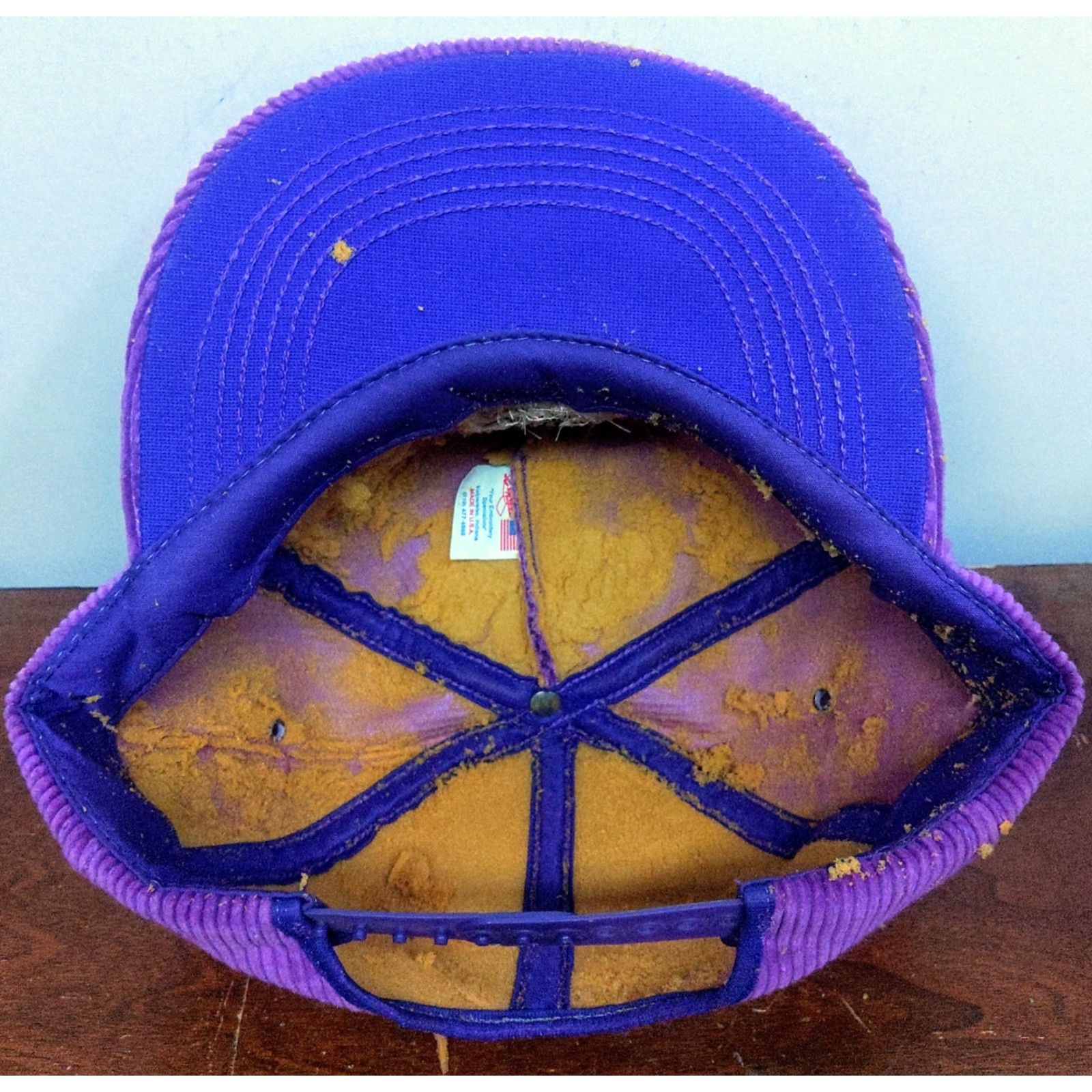 Vintage VTG United Steel Workers Of America Logo Corduroy Purple Snapback Trucker Hat Size ONE SIZE - 6 Thumbnail