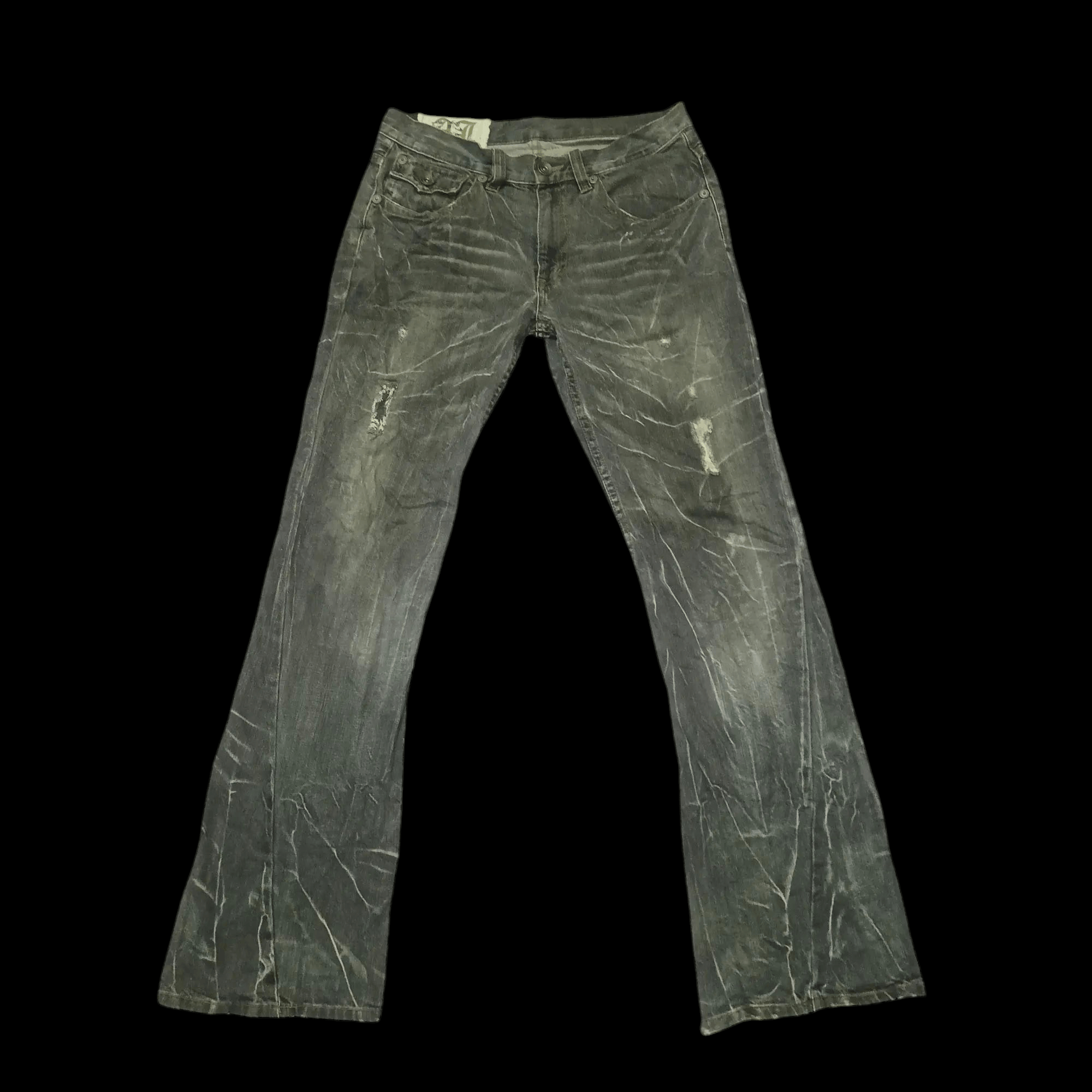 Who Decides War 💥Insane 90s Japanese Antful Jeans Distressed Flared bootcut Size US 30 / EU 46 - 1 Thumbnail