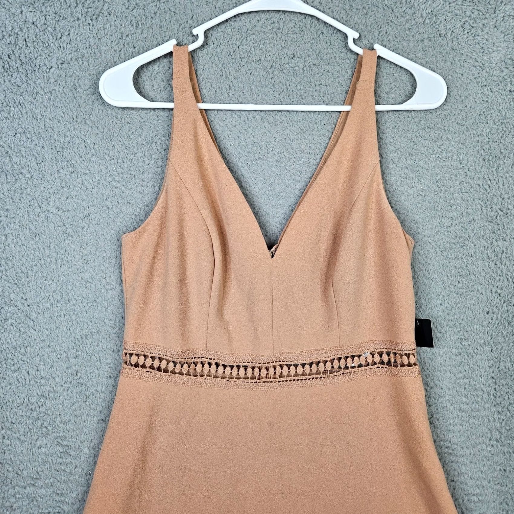 Lulus Lulus Pink Crochet Lace V-Neck Sleeveless Dress M Womens A-Line Above knee Size M / US 6-8 / IT 42-44 - 2 Thumbnail