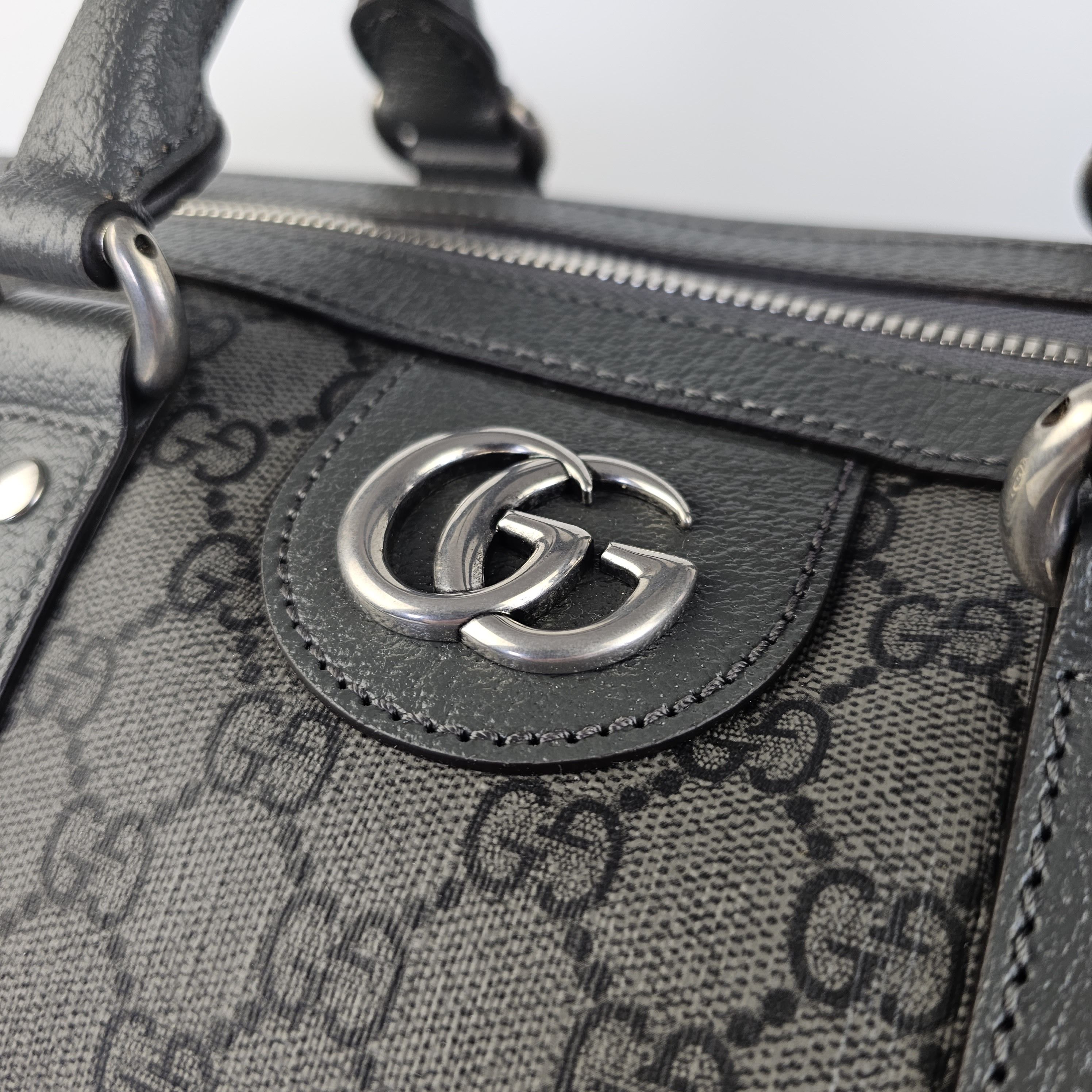 Gucci Gucci Ophidia Medium $2750 Grey/Black Duffle Bag New Size ONE SIZE - 7 Thumbnail