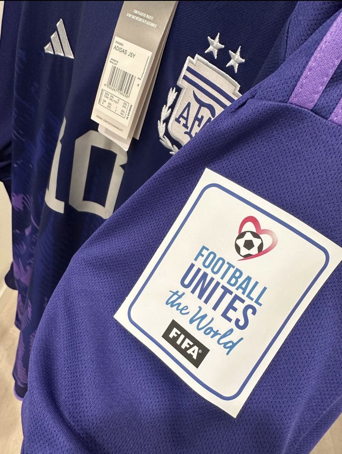 2022-23 Argentina Away Lionel Messi World Cup Soccer Jersey