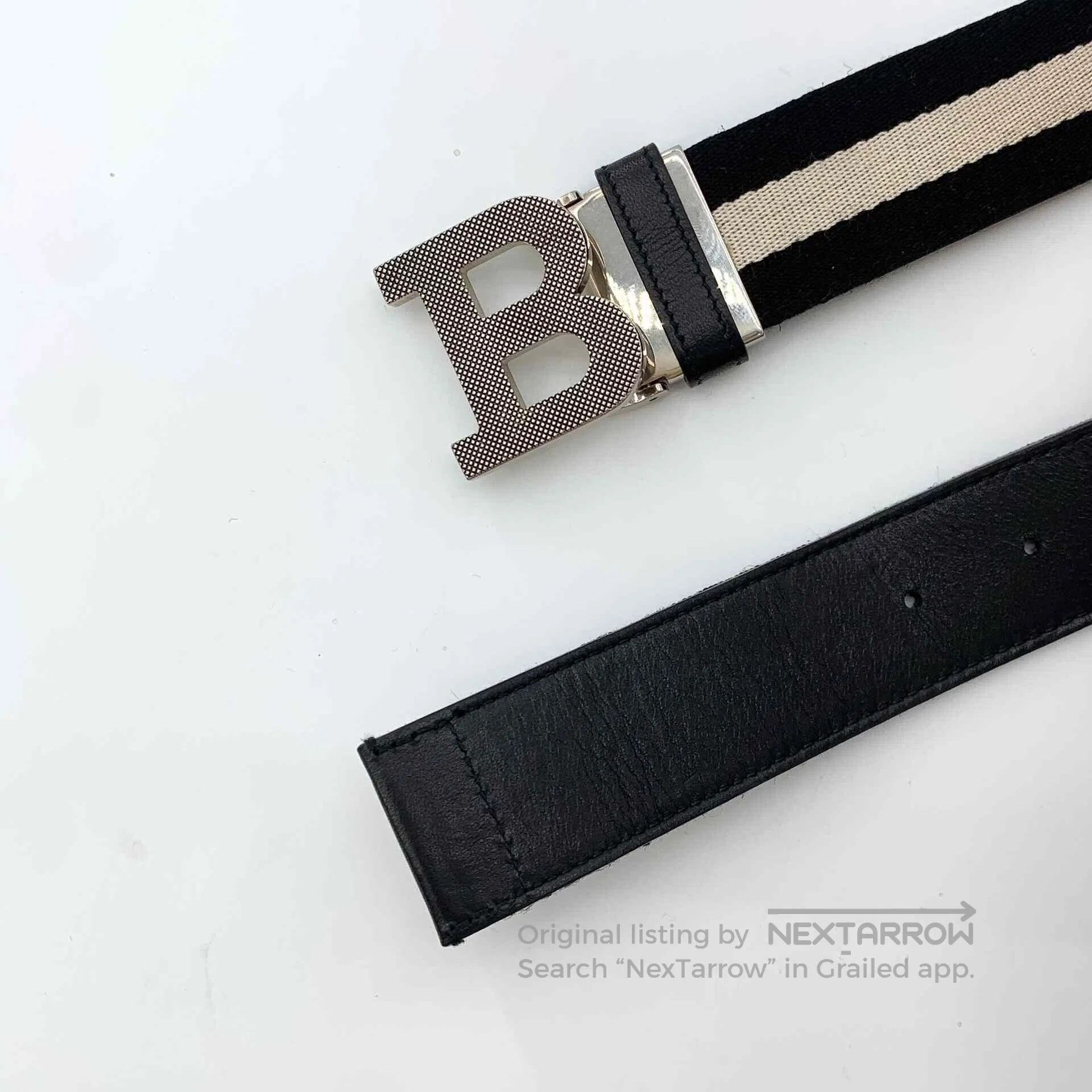Bally Bally Black Striped Logo Smooth Buckle Belt. Size ONE SIZE - 5 Thumbnail