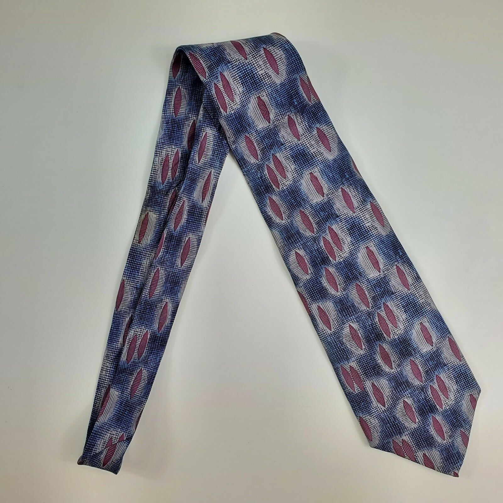 Stafford Stafford Abstract Blue Purple Silk Wide Tie Classic Size ONE SIZE - 6 Thumbnail