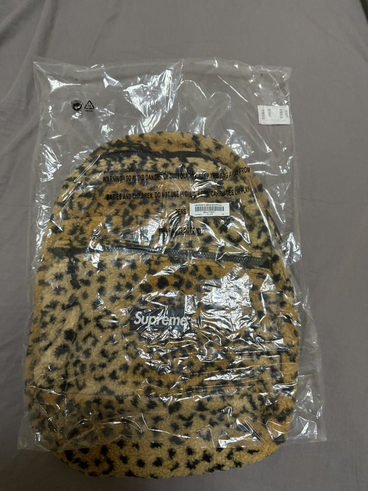 Supreme Leopard Fleece Backpack Red - FW17 - US