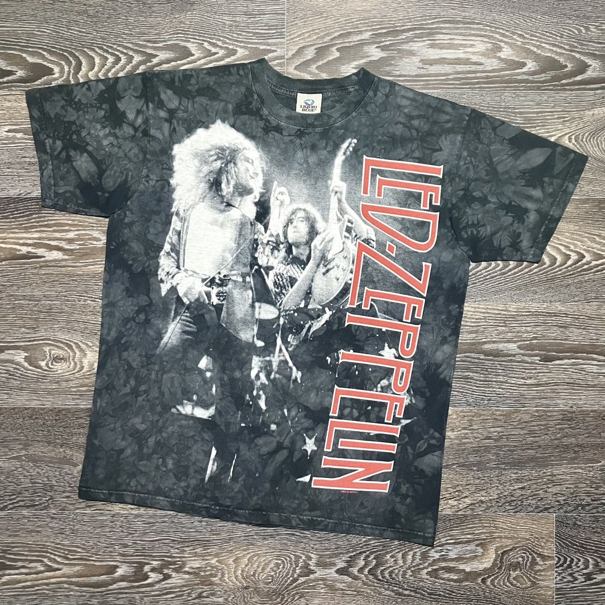 Led Zeppelin Vintage LED ZEPPELIN 2004 Liquid Blue Tie Dye T-shirt Size US L / EU 52-54 / 3 - 1 Thumbnail