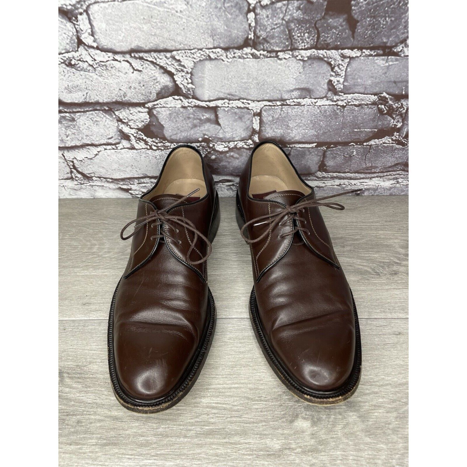 Other G.M. Endless 9502 Brown Leather Derby Oxfords Lace Up Dress Size US 9 / EU 42 - 21 Thumbnail