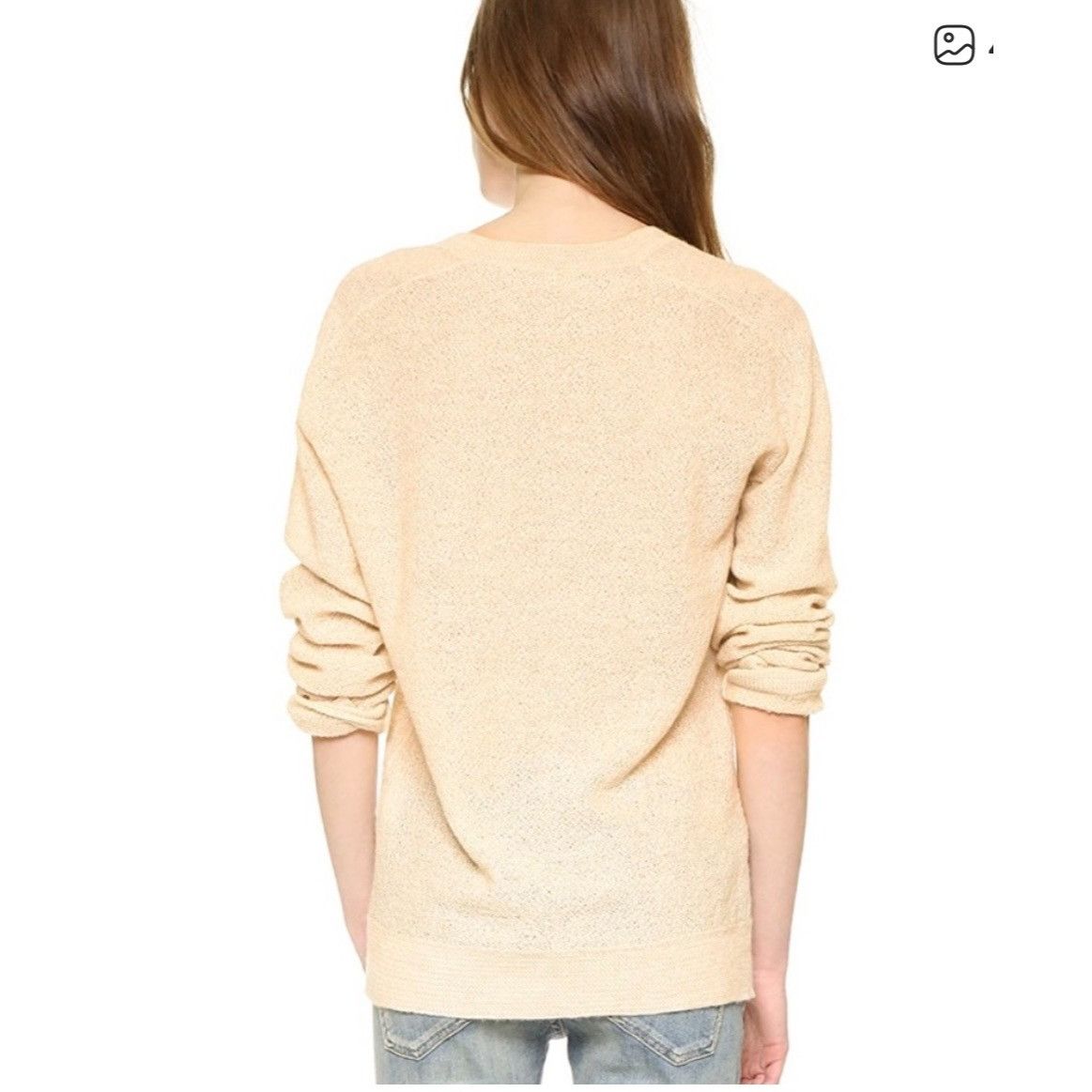 Zadig & Voltaire Zadig & Voltaire L Apple Sweater Alpaca Cotton Ecru V Neck O Size L / US 10 / IT 46 - 3 Thumbnail