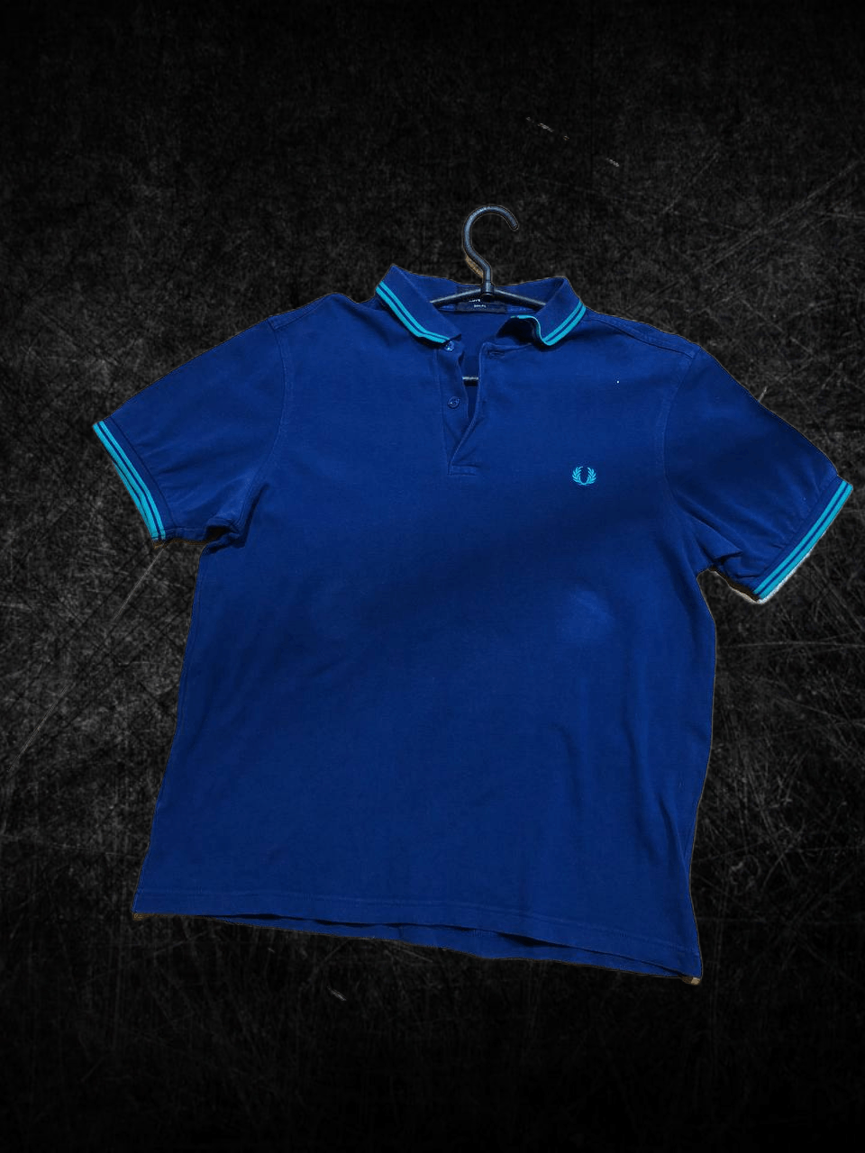 Fred Perry Men's Blue Fred Perry Slim Fit Short Sleeved Polo Shirt Size US L / EU 52-54 / 3 - 1 Thumbnail