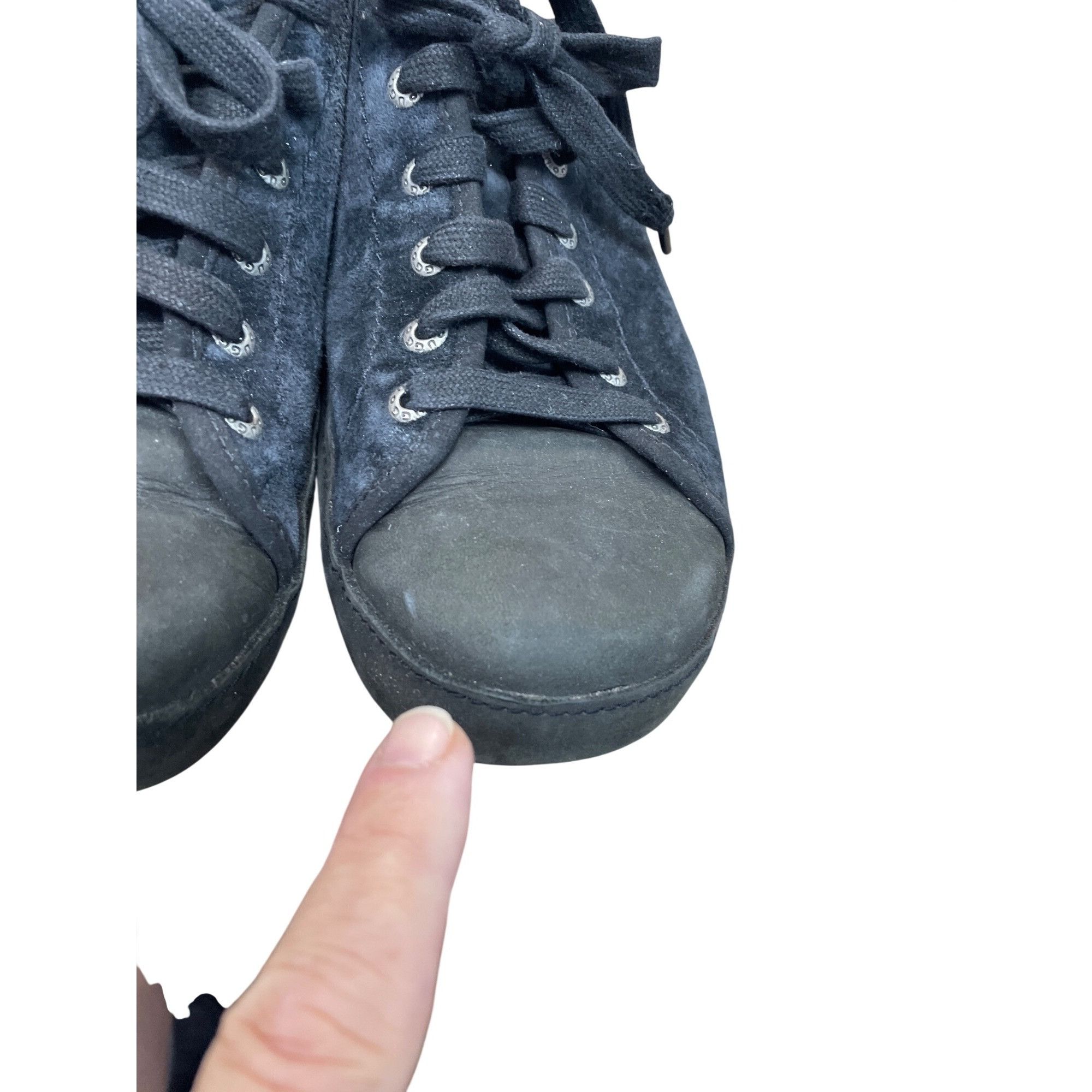 Ugg Ugg Australia wms black suede sherling lace casual shoes sz Size US 8 / IT 38 - 13 Thumbnail