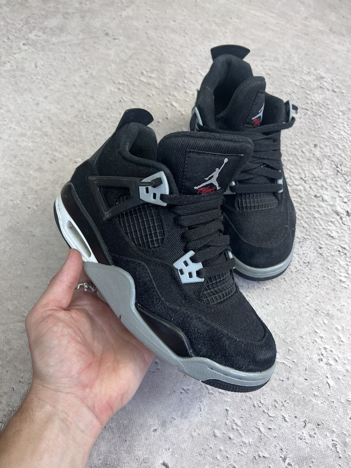 Nike × Vintage Nike Air Jordan 4 Retro SE GS black SNEAKERS SHOES drill Size US 7.5 / IT 37.5 - 8 Thumbnail