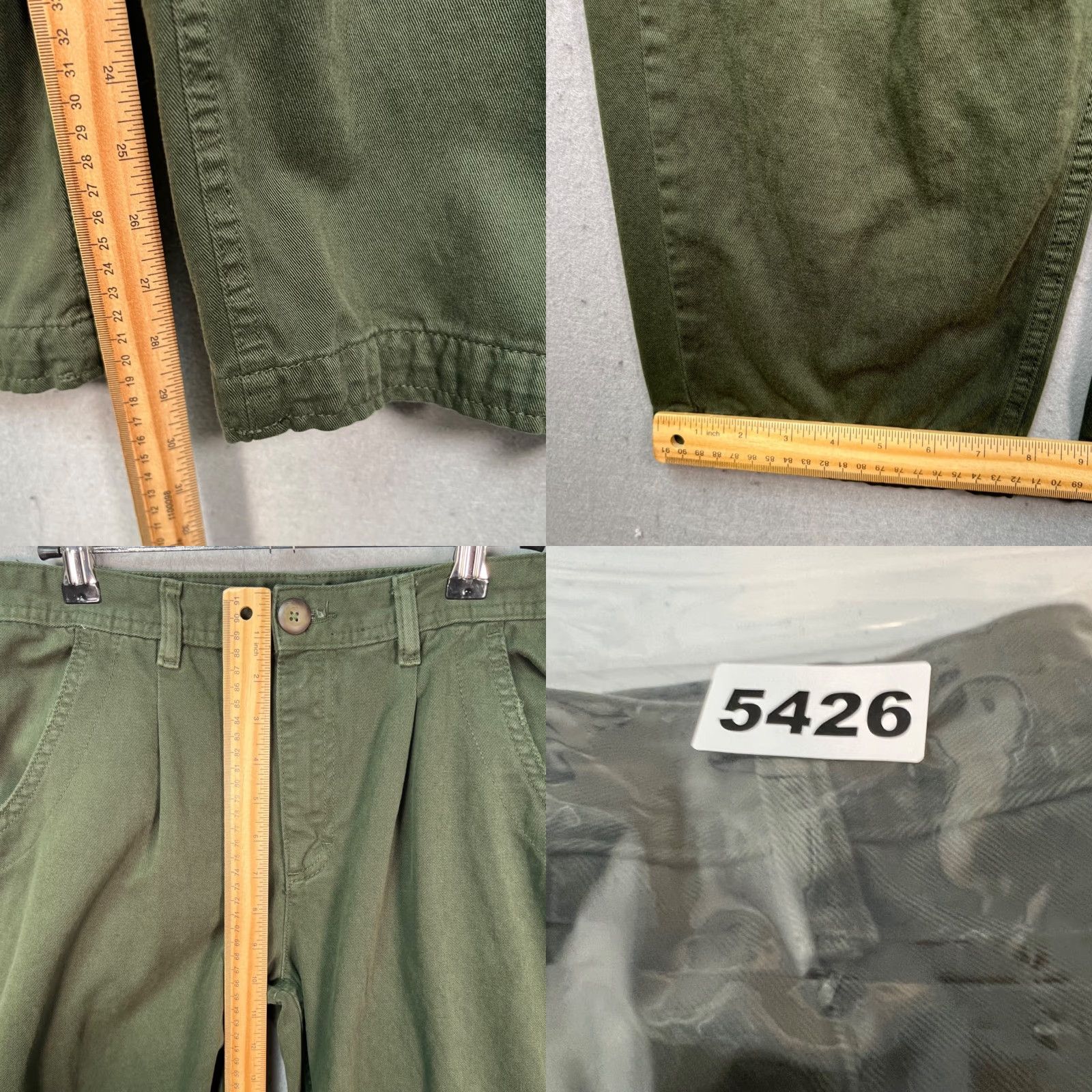 Free People Free People Womens Size 4 Olive Green Pleated Tapered Cotton Chino Pants Size 27" / US 4 / IT 40 - 8 Thumbnail