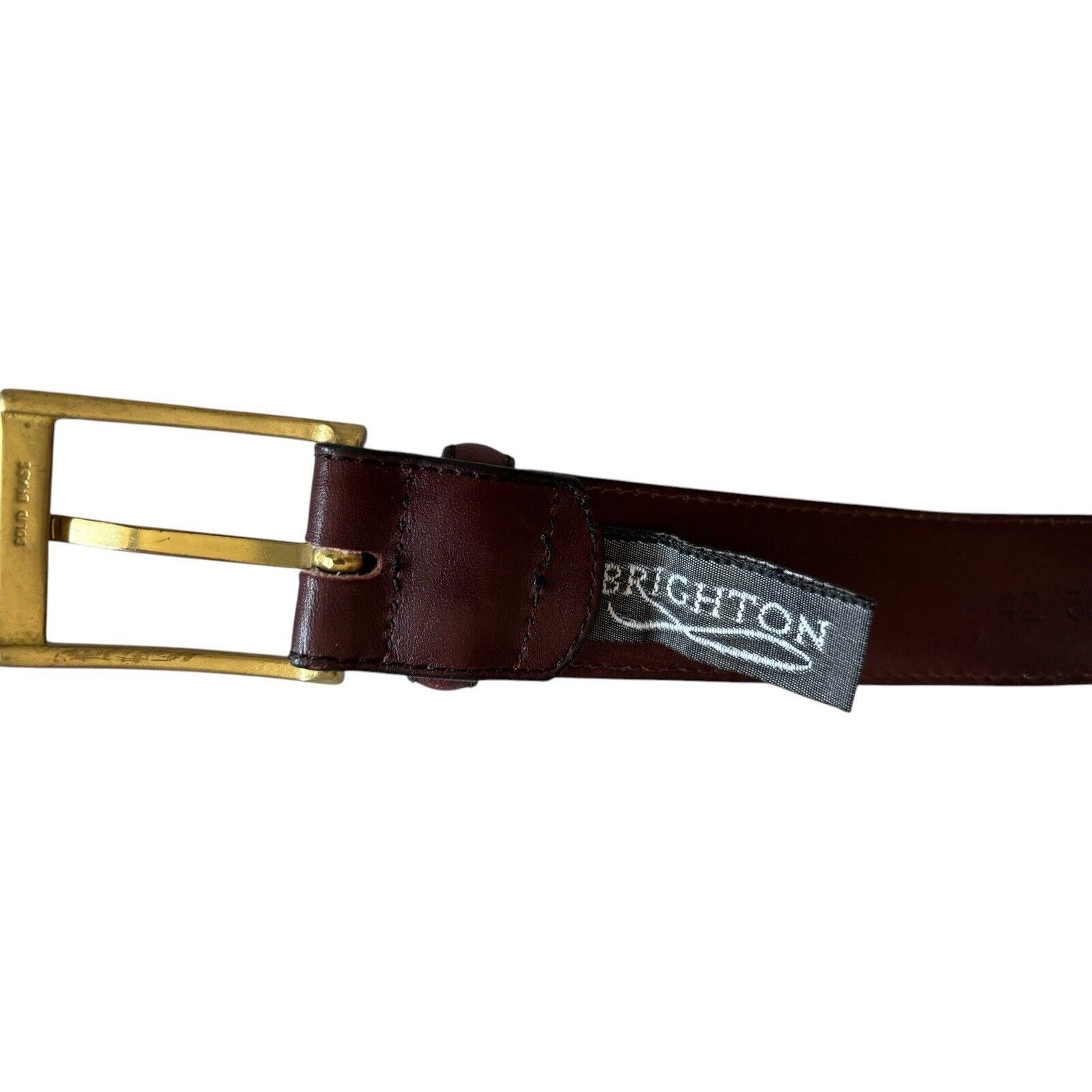Brighton BRIGHTON 36113 ANILINA Brown men's leather belt Men’s sz 42 Size 42 - 3 Thumbnail
