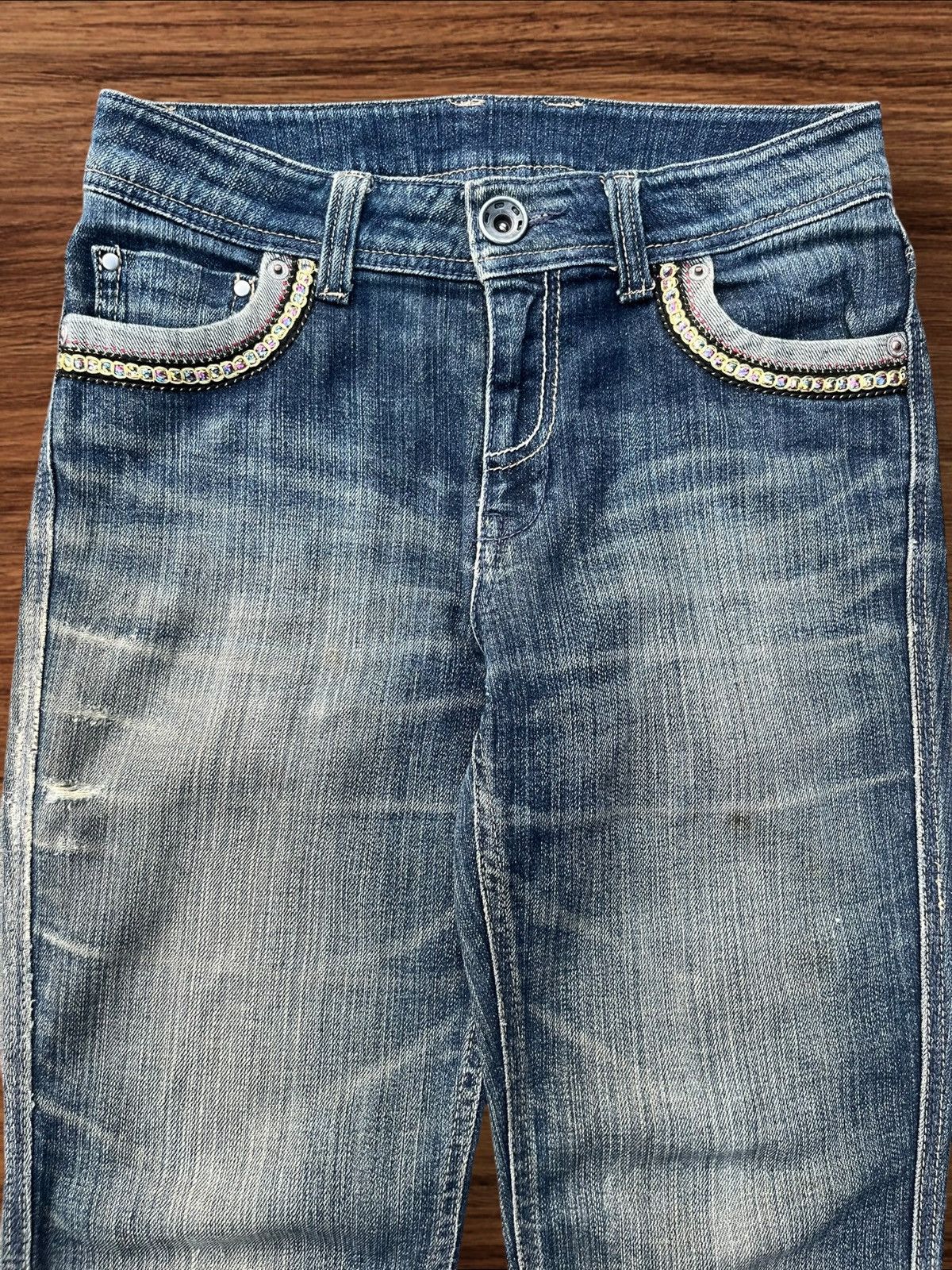Japanese Brand Vintage Japanese Mud Washed Mid Rise Bootcut Flare Jeans Size 27" / US 4 / IT 40 - 4 Thumbnail