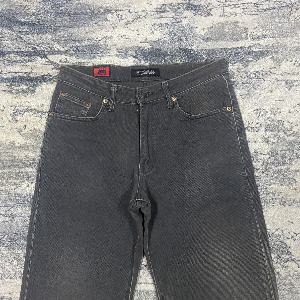 Vintage Vintage Japanese Edwin 503 13oz Faded Black Flex Denim Jeans Size US 29 - 3 Thumbnail