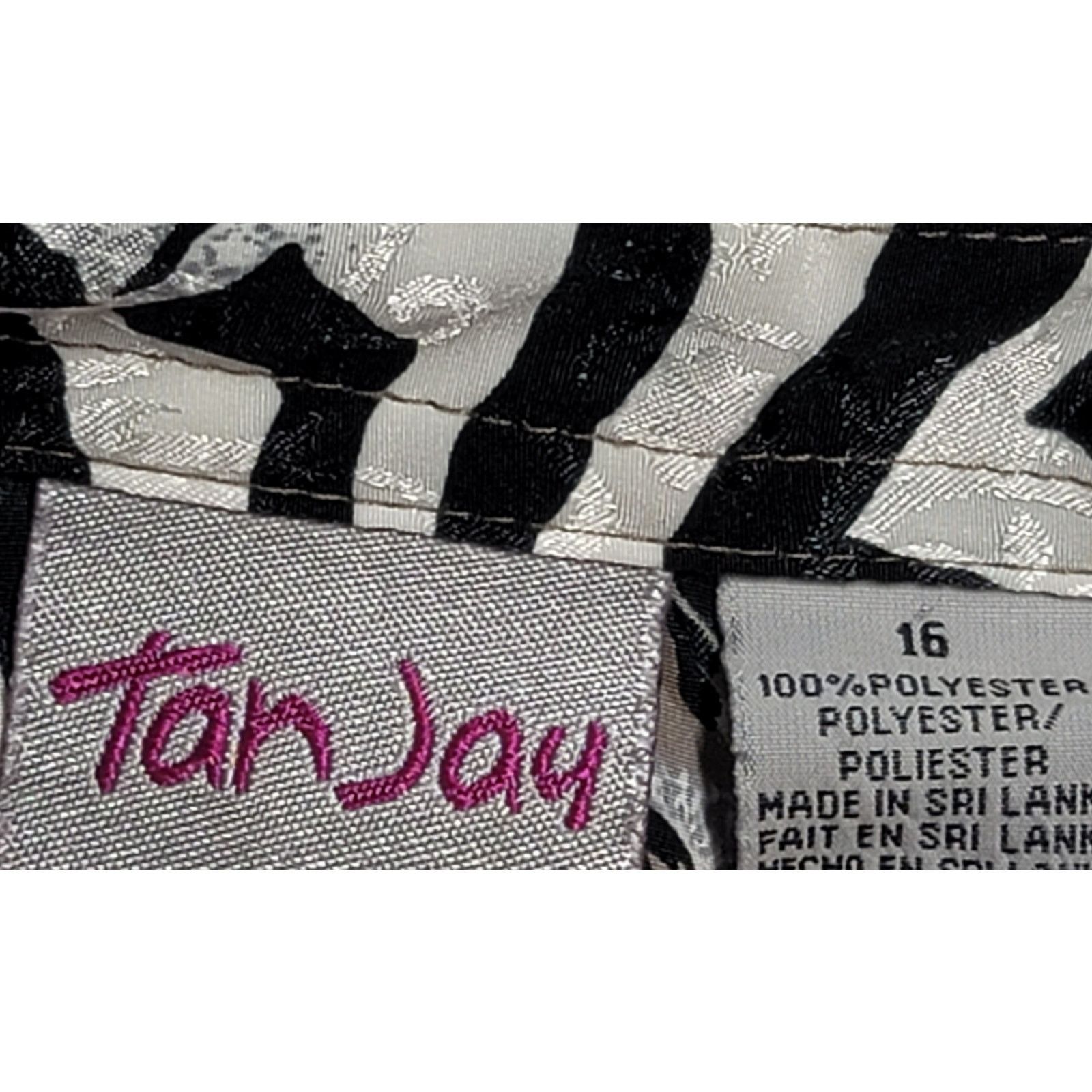 Other Tan Jay Gold Black White Multi Animal Print Button Up Top 16 Size XXL / US 16-18 / IT 52-54 - 4 Thumbnail