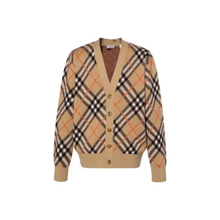 Burberry Burberry Burberry Plaid V-Neck Knit Cardigan for Men-2507 Size US M / EU 48-50 / 2 - 1 Thumbnail