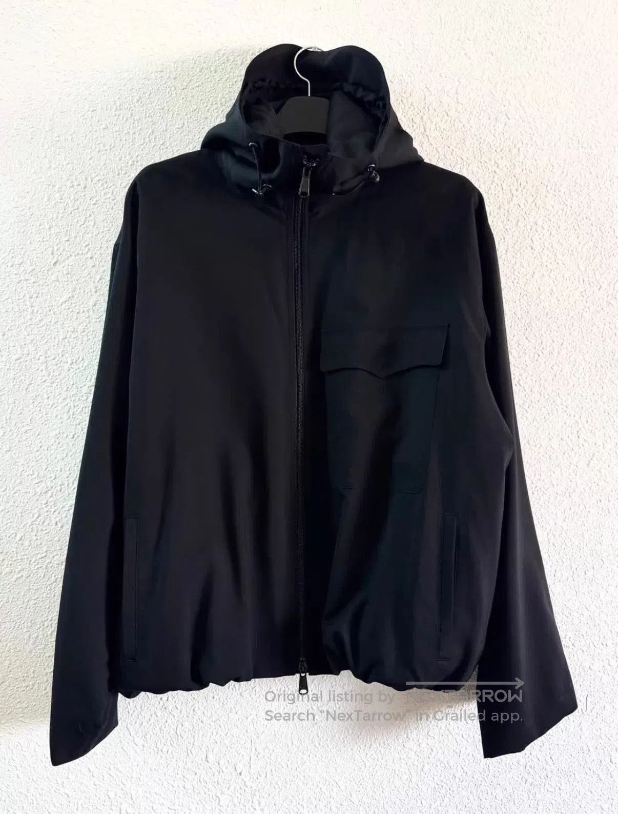 Yohji Yamamoto Black Hooded Zip-Up Jacket Size L. Size US L / EU 52-54 / 3 - 1 Thumbnail