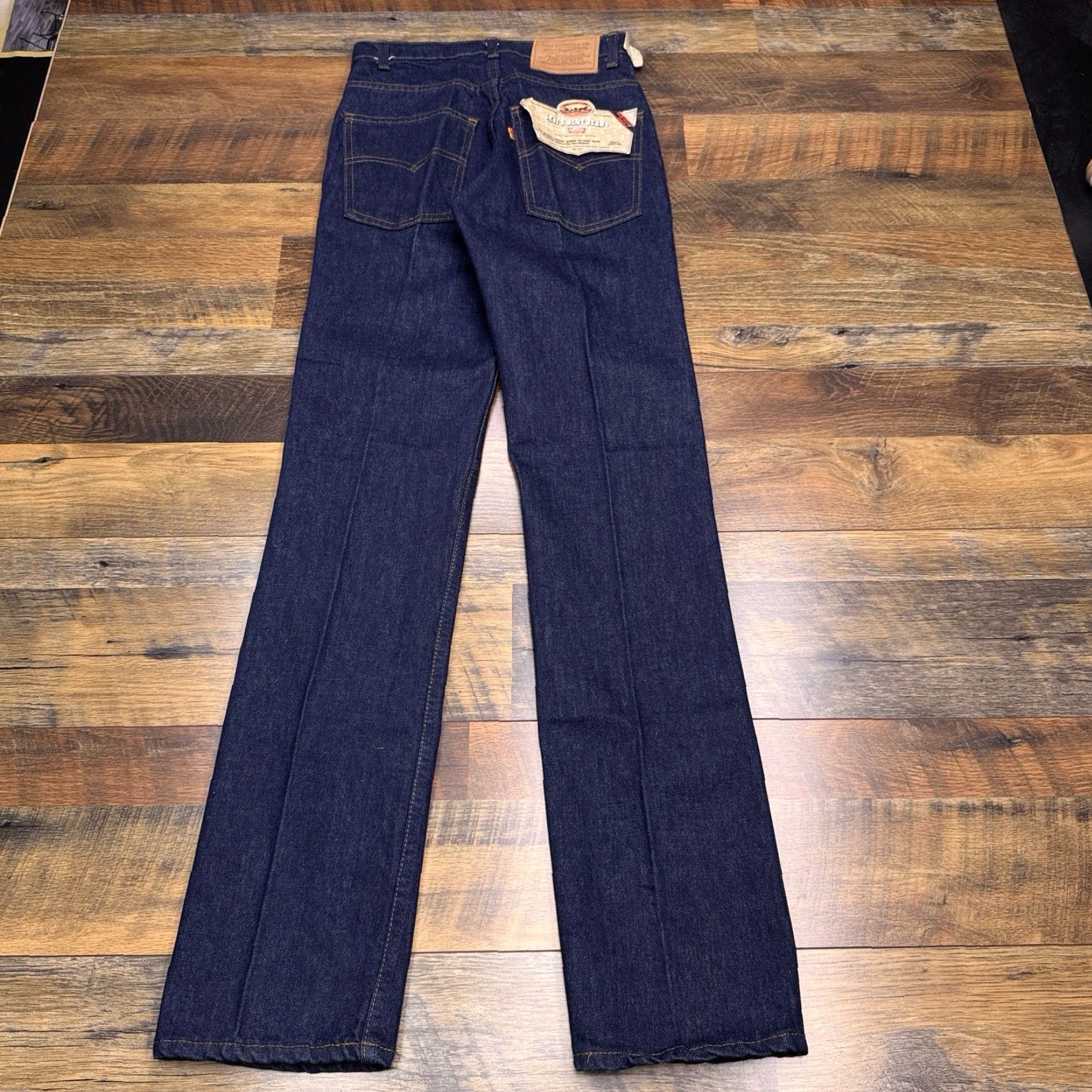 Levi's VINTAGE Levi's Jeans Straight Men's 29x34 Denim 80s Levi's 500 Series Dark Blue 5-Pocket Regular Waist 29 Inseam 34 New with Tags Size US 29 - 3 Thumbnail