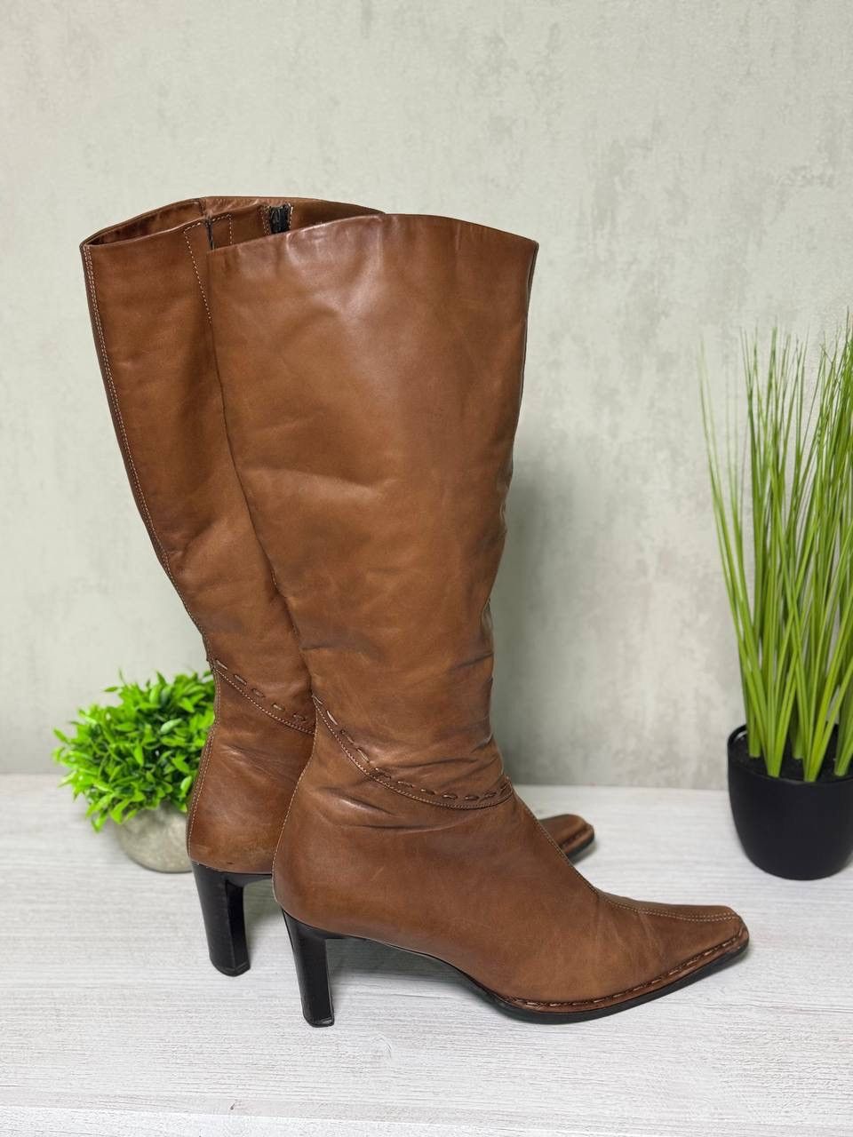 Hypebeast Women Knee High Boots Leather Thin High Heels Boots Shoes Size US 11 / IT 41 - 3 Thumbnail