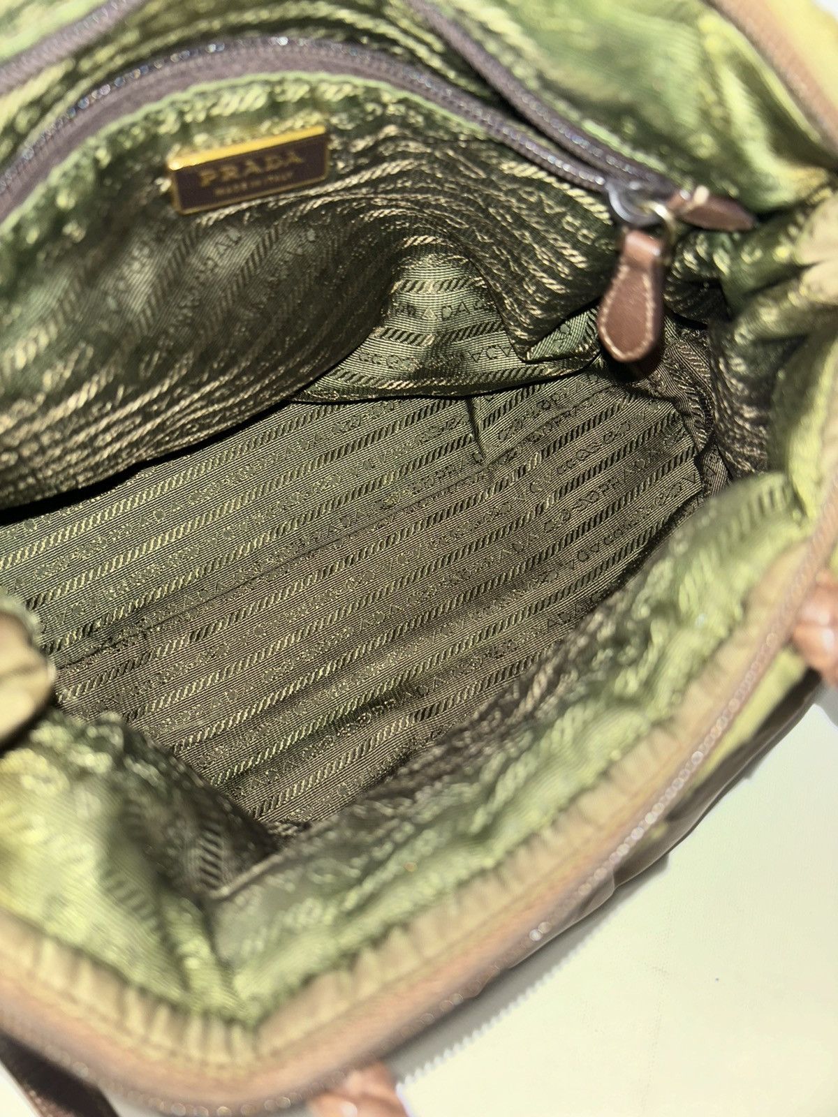Prada Prada Hand Bag Green Nylon Size ONE SIZE - 18 Thumbnail