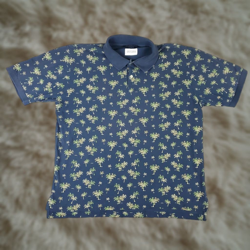 Brooks Brothers VINTAGE Brooks Brothers Polo Shirt Mens Large Blue Palm Tree Print Short Sleeve Adult Large Blue Palm Tree Print Polo Brooks Brothers Mens Shirt Size US L / EU 52-54 / 3 - 1 Thumbnail