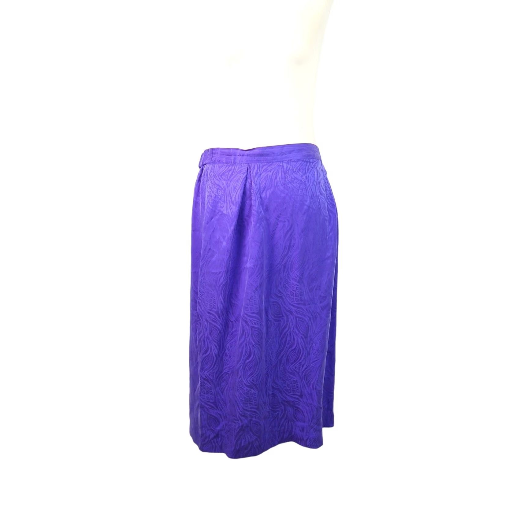 Vintage VINTAGE Argenti royal purple silk top and skirt suit set 12 90s Cocktail Dress / Ensemble (Silk) Ladies Womens Size XL / US 12-14 / IT 48-50 - 5 Thumbnail
