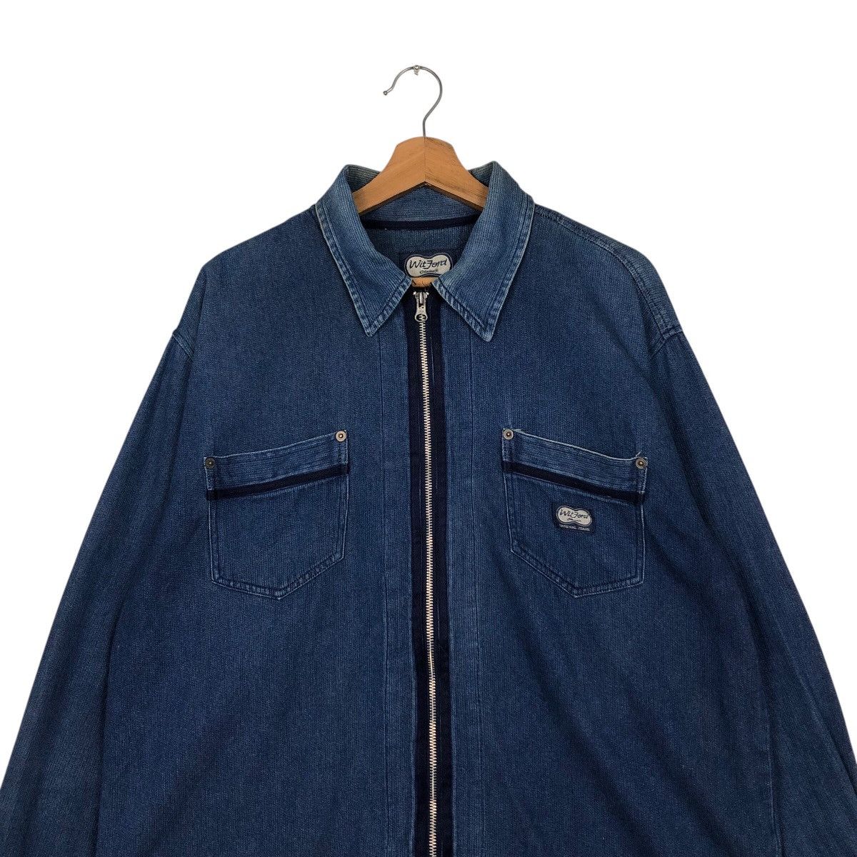 Japanese Brand Rare Witford Classic Oversized Denim Zip Shirt Jacket LL Size US L / EU 52-54 / 3 - 4 Thumbnail
