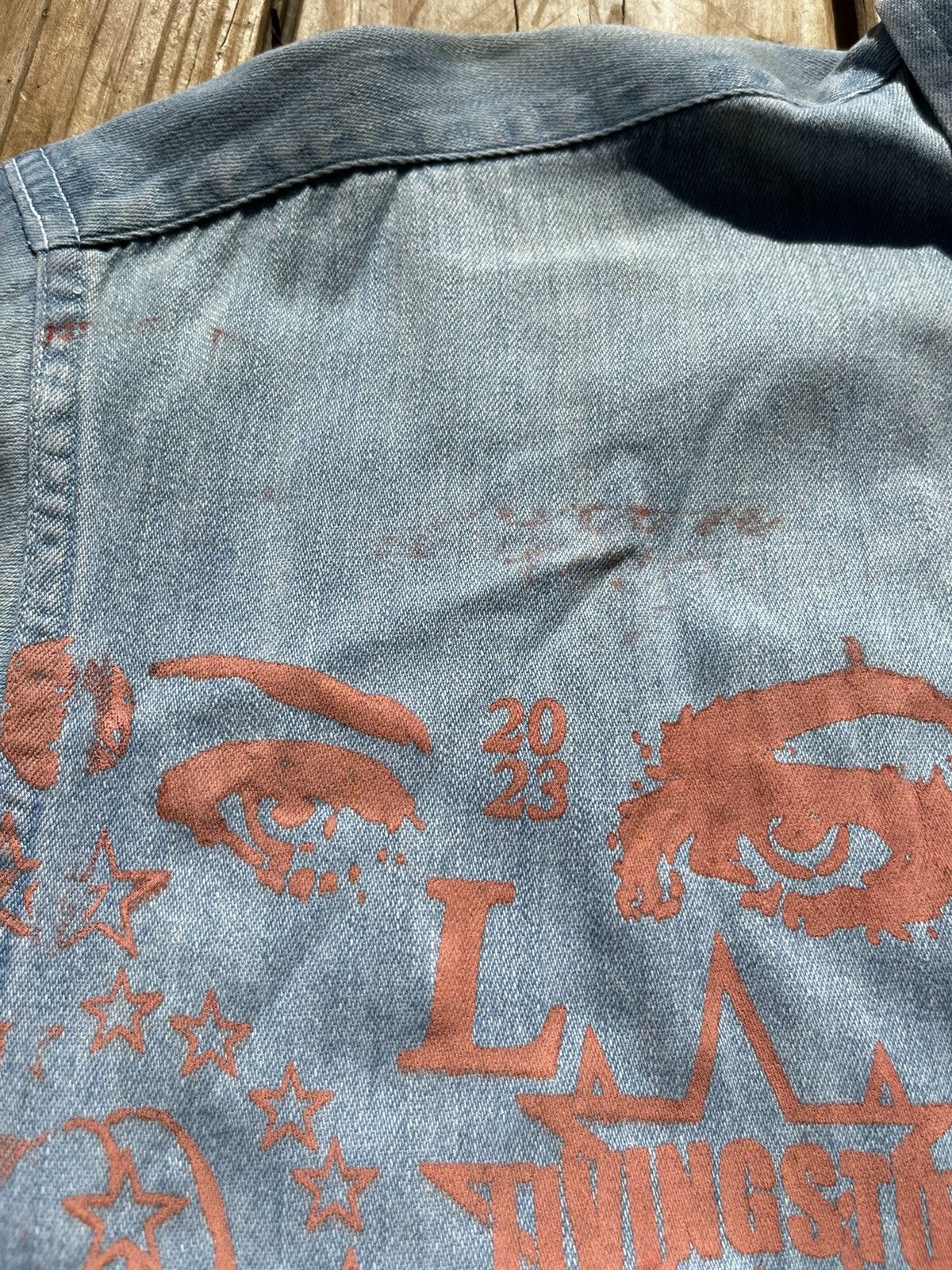Japanese Brand Up/Cycled Denim Dead Klansman/Pornstar Button Up Shirt Size US L / EU 52-54 / 3 - 11 Thumbnail
