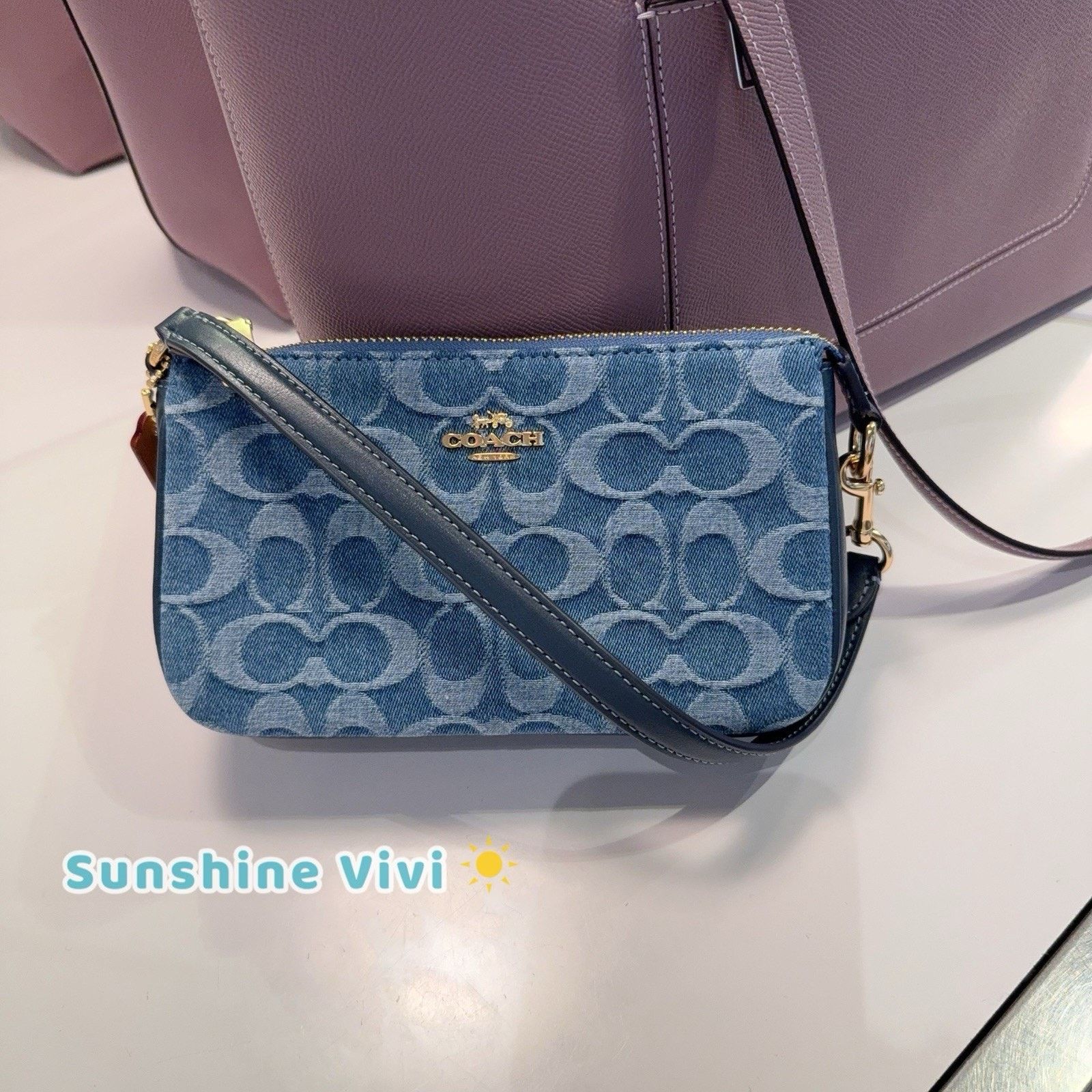 Coach NWT Coach Nolita 19 Signature Denim CDE31 denim/Gold/Indigo Size ONE SIZE - 1 Thumbnail