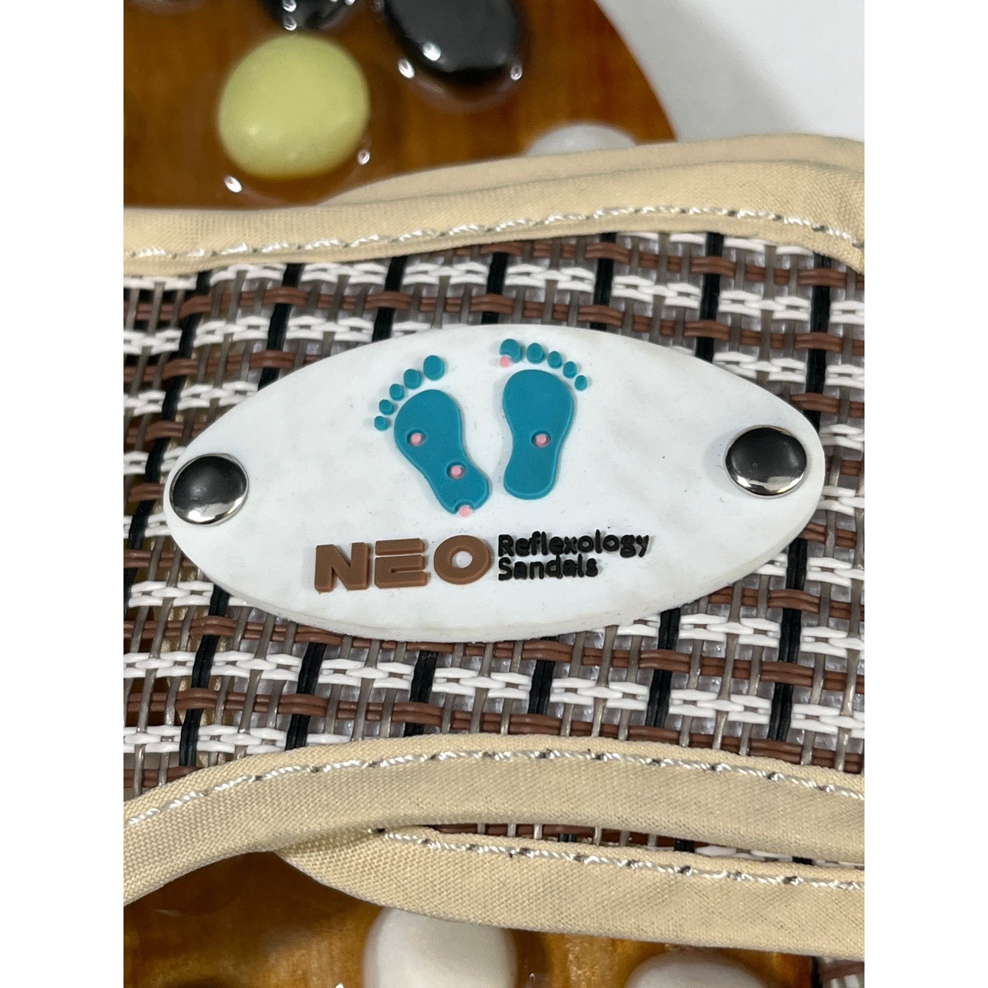 Other Neo Reflecology Womens Tan Stone Massager Sandals Size 6 SKU Size US 6 / IT 36 - 6 Thumbnail
