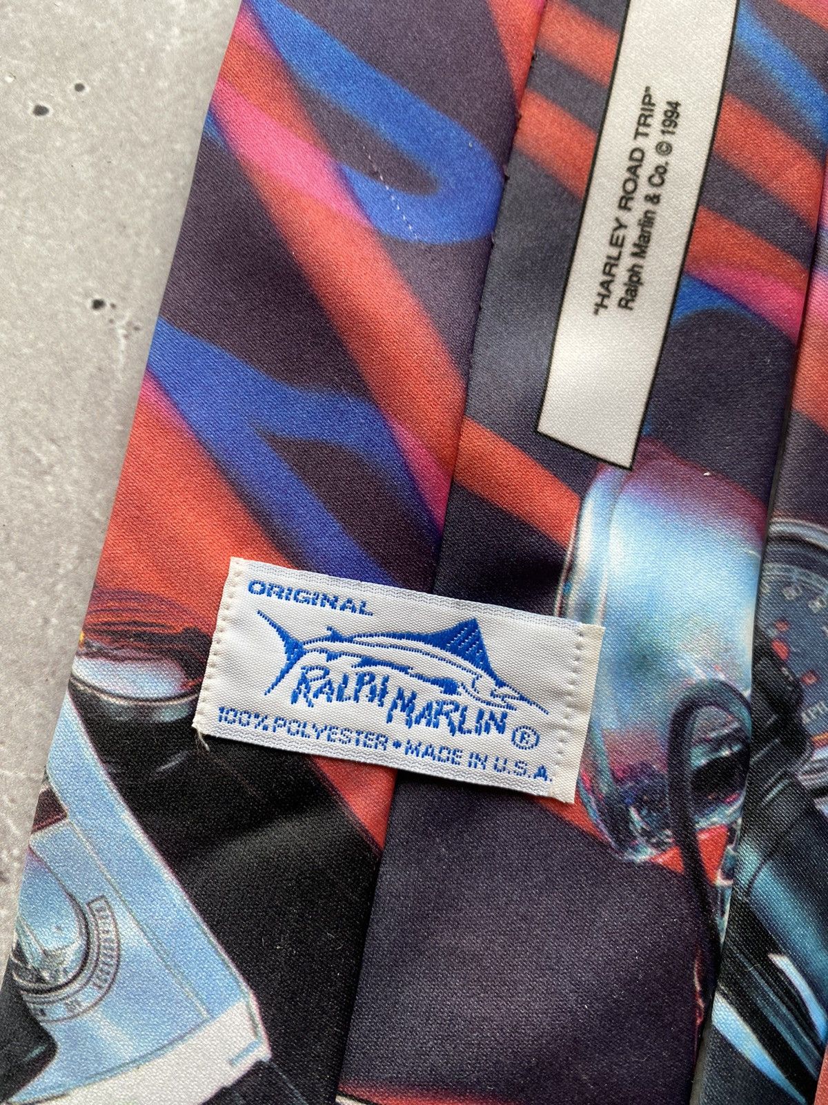 Harley Davidson Vintage Harley-Davidson Neck Tie 1994 "HARLEY ROAD TRIP" USA Size ONE SIZE - 6 Thumbnail