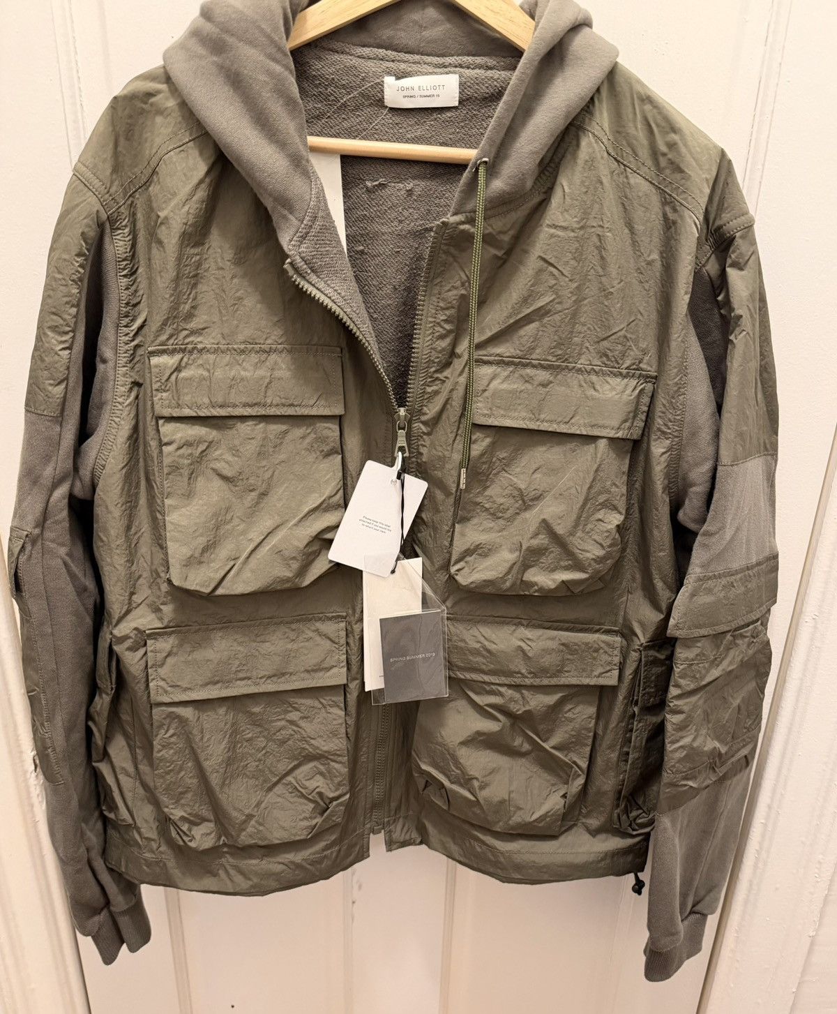 John Elliott NWT $450 Hybrid Panel Military Jacket Size US L / EU 52-54 / 3 - 1 Thumbnail