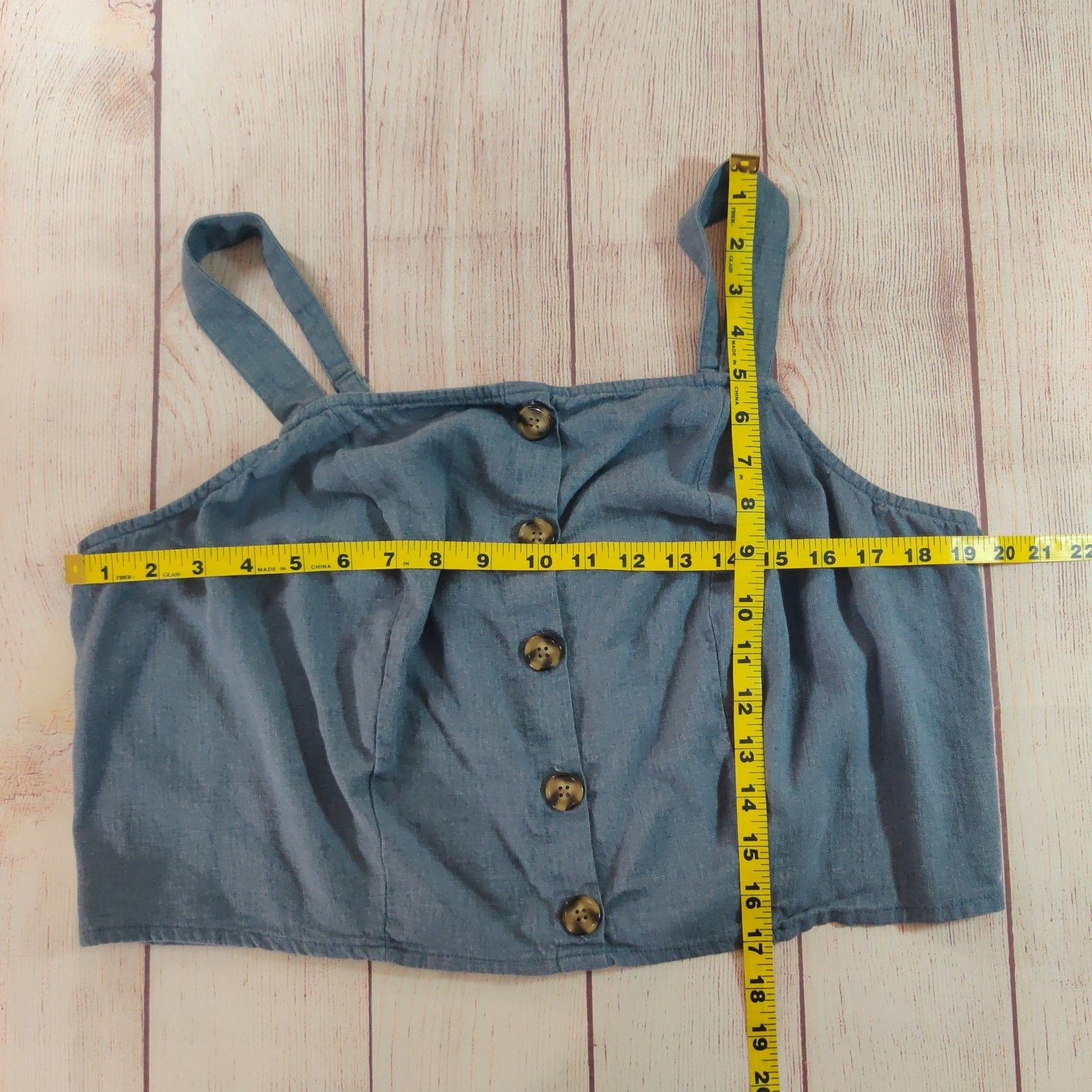 Torrid Torrid Linen Blend Button-Front Crop Tank sz 1 Size XL / US 12-14 / IT 48-50 - 6 Thumbnail