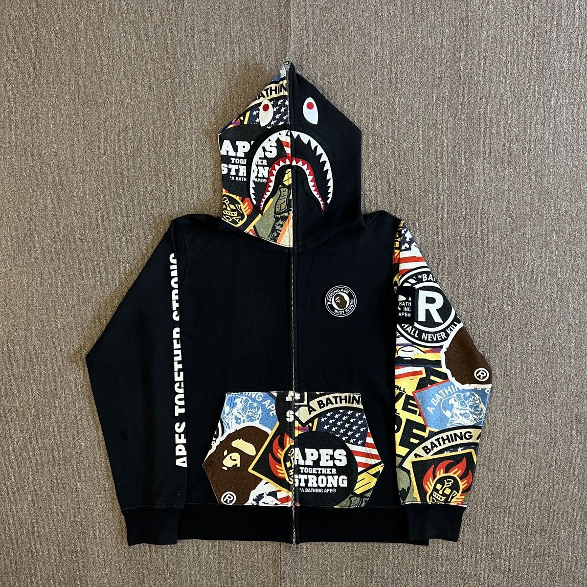 Bape patched hoodie best sale