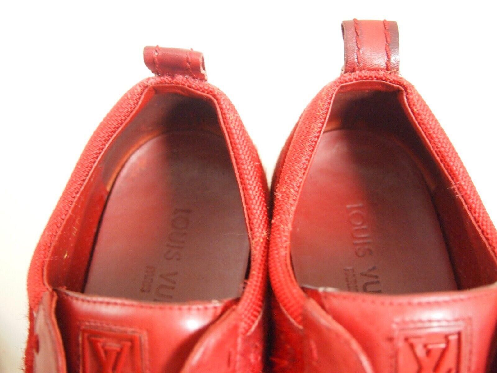 Louis Vuitton LV Louis Vuitton Low Top Sneaker Red Calf Hair EU 37 US 7 Size US 7 / IT 37 - 9 Thumbnail