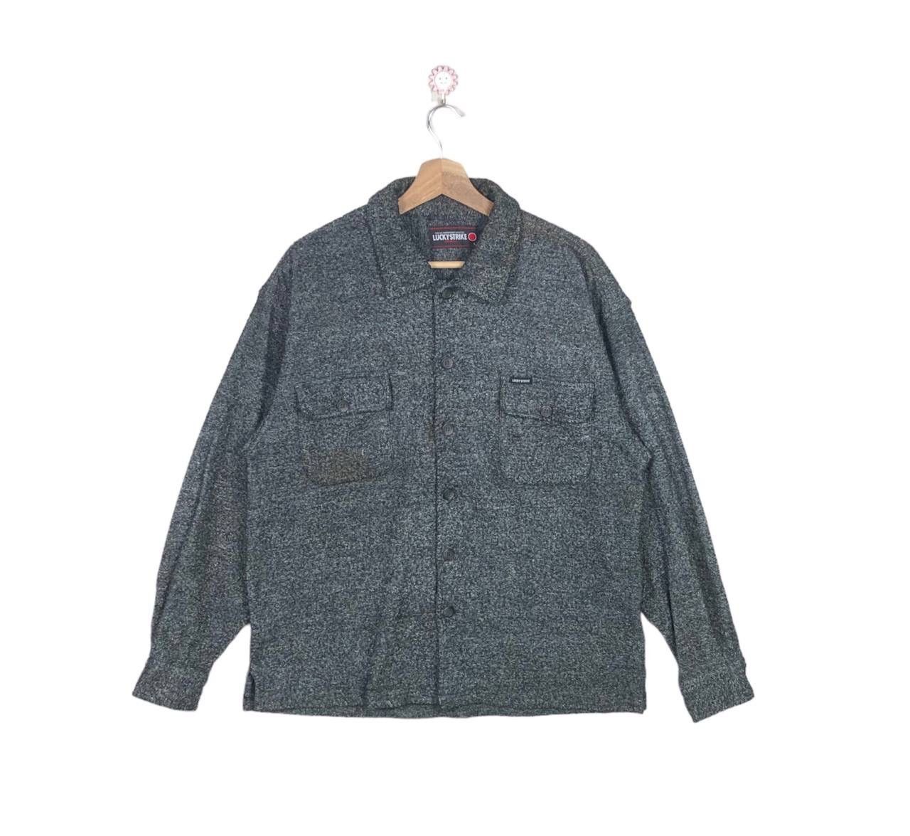 Vintage Vintage 90s Lucky Strike Jacket Wool Coat USA Grey Size US L / EU 52-54 / 3 - 1 Thumbnail