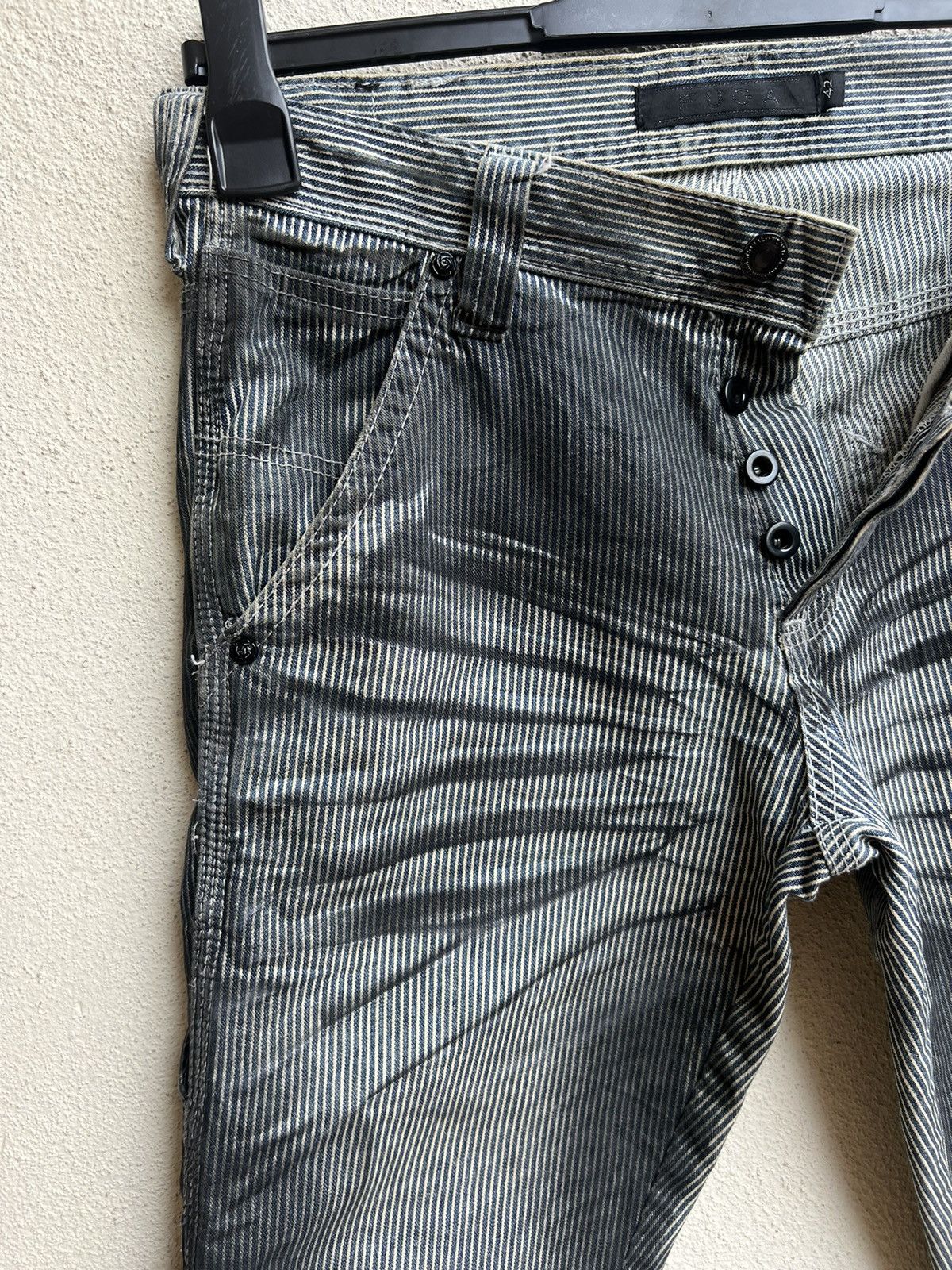 GOSTAR DE FUGA Fuga Japan Waxed Hickory Striped Bootcut Carpenter Pant Size US 29 - 7 Thumbnail