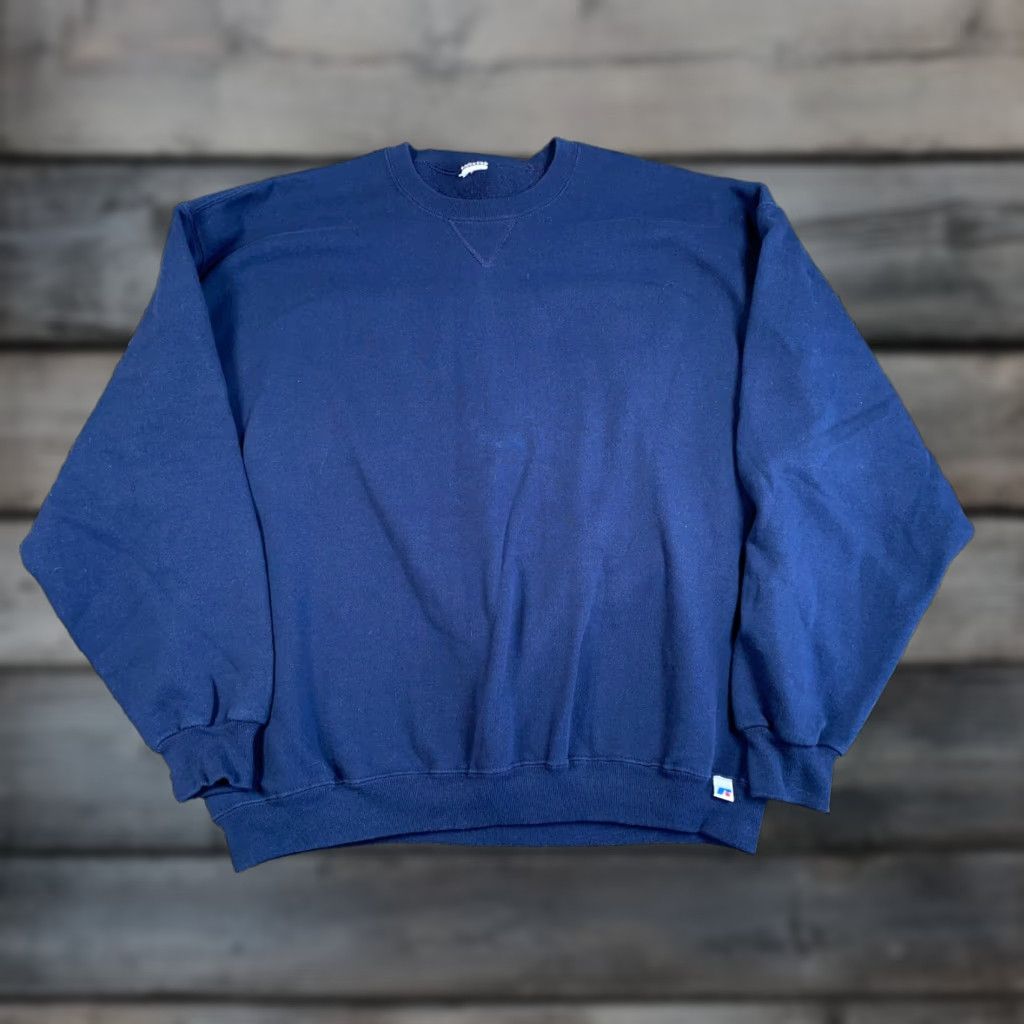 Russell Athletic Russell Athletic Solid Blank Crewneck Sweatshirt Adult XL Dark Blue 50/50 Size US XL / EU 56 / 4 - 1 Thumbnail