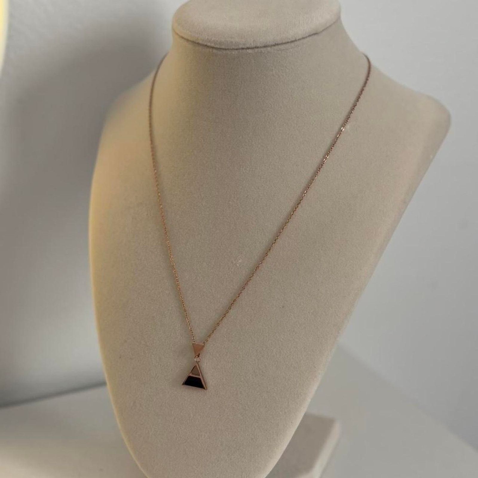 Other Triangle Necklace Black Enamel Rose Gold Size ONE SIZE - 3 Thumbnail