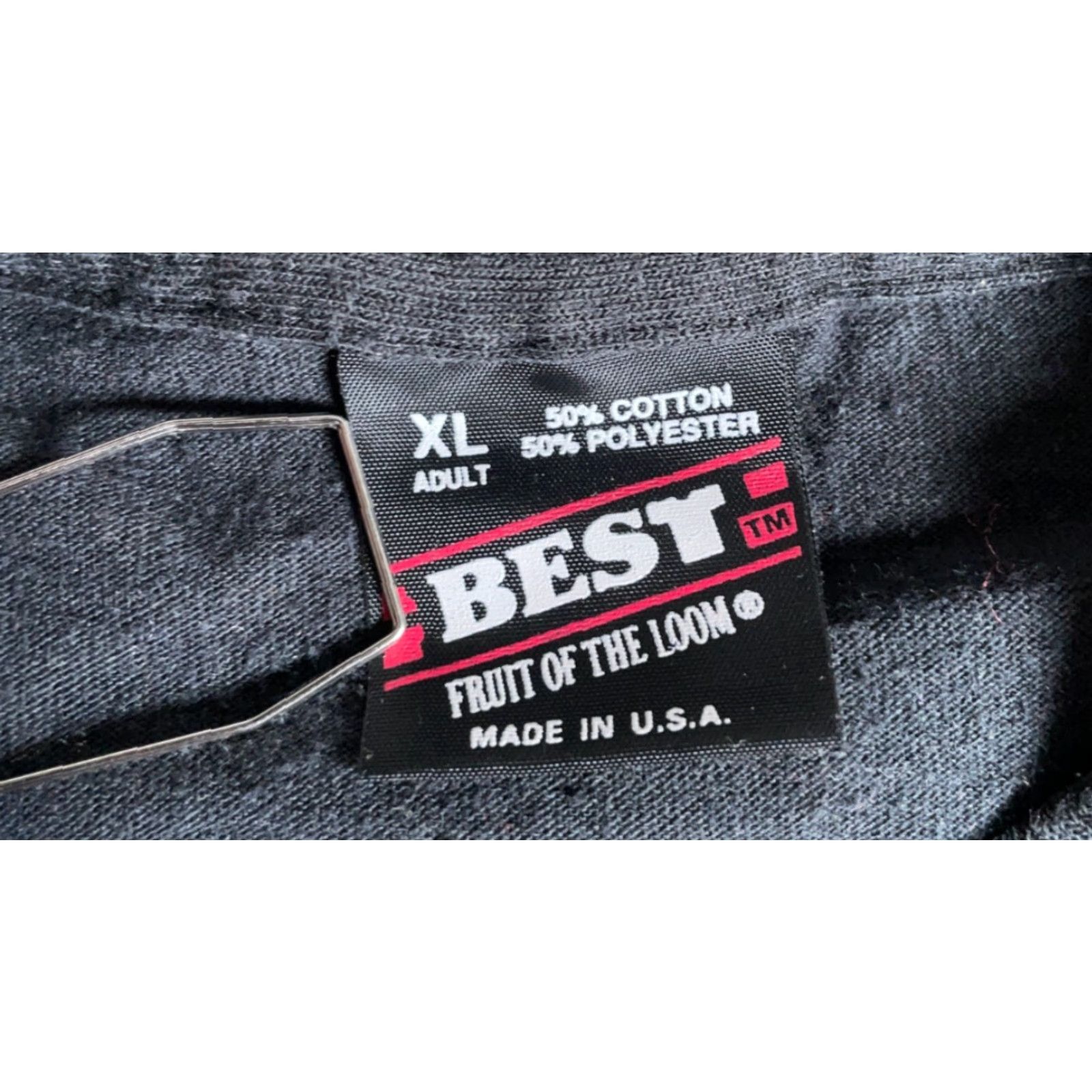 Fruit Of The Loom VINTAGE 90s Bass Fishing T-Shirt Fruit of the Loom Black XL Men Short Sleeve Crew Neck 50/50 Single Stitch Graphic Print Adult Large Size US L / EU 52-54 / 3 - 3 Thumbnail