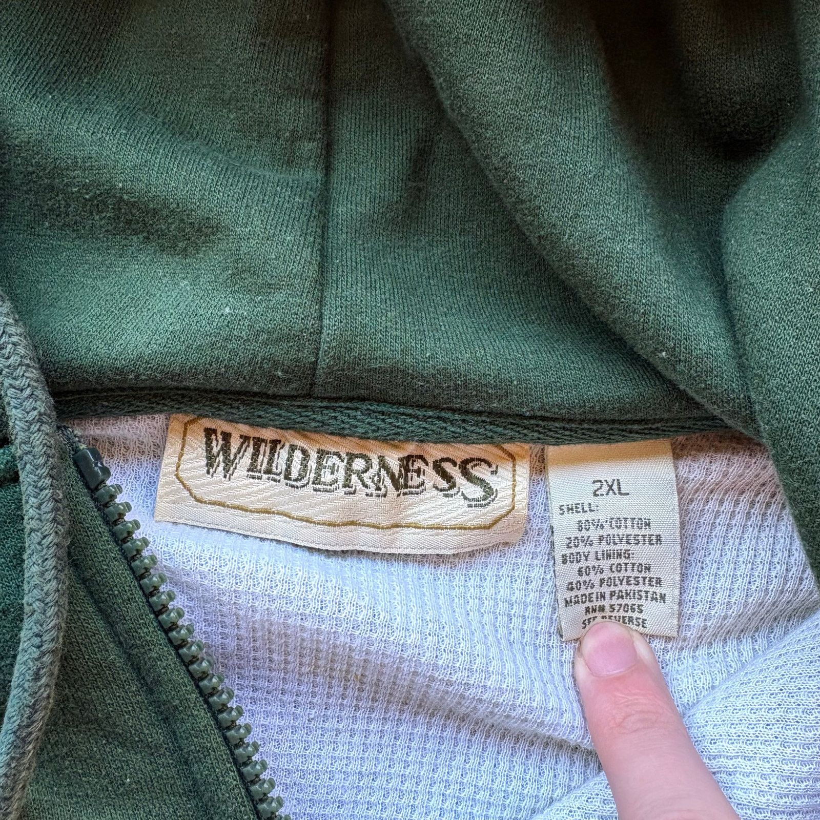 Vintage Vintage Boxy Thermal Forest Green Sweatshirt Size US XXL / EU 58 / 5 - 3 Thumbnail